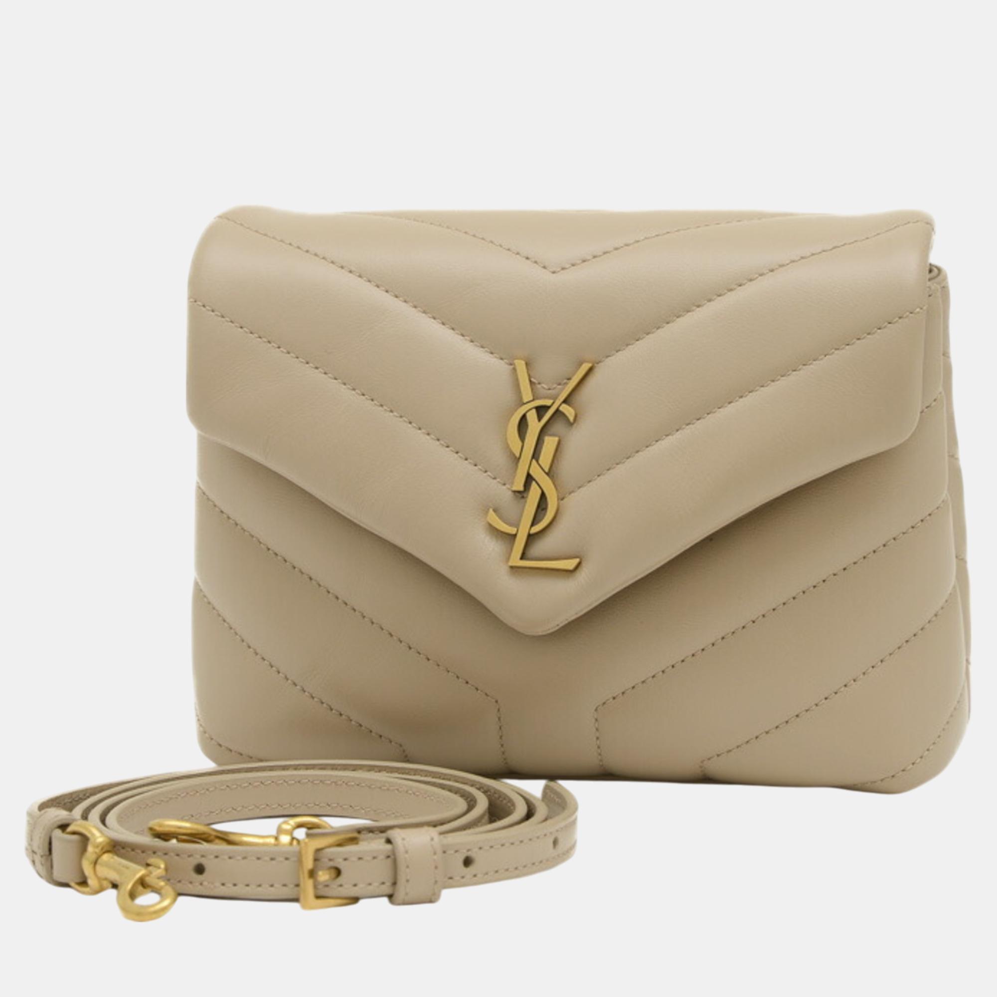 

Saint Laurent Leather Beige Lulu Toy Bag