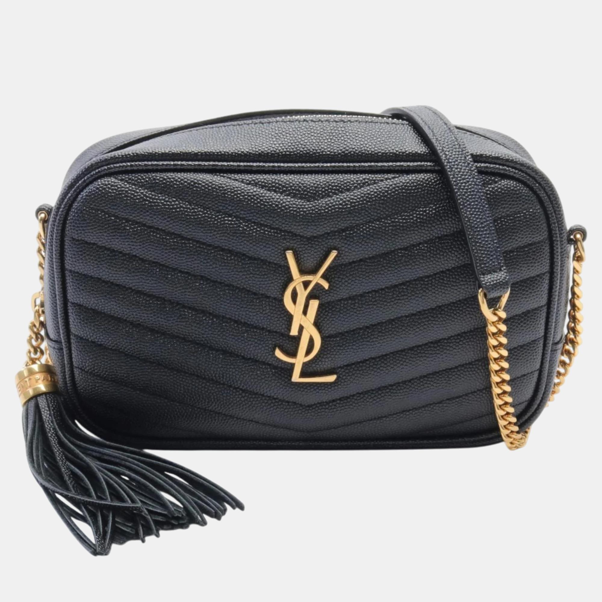 

Saint Laurent Leather Black Lou Mini Shoulder Bag