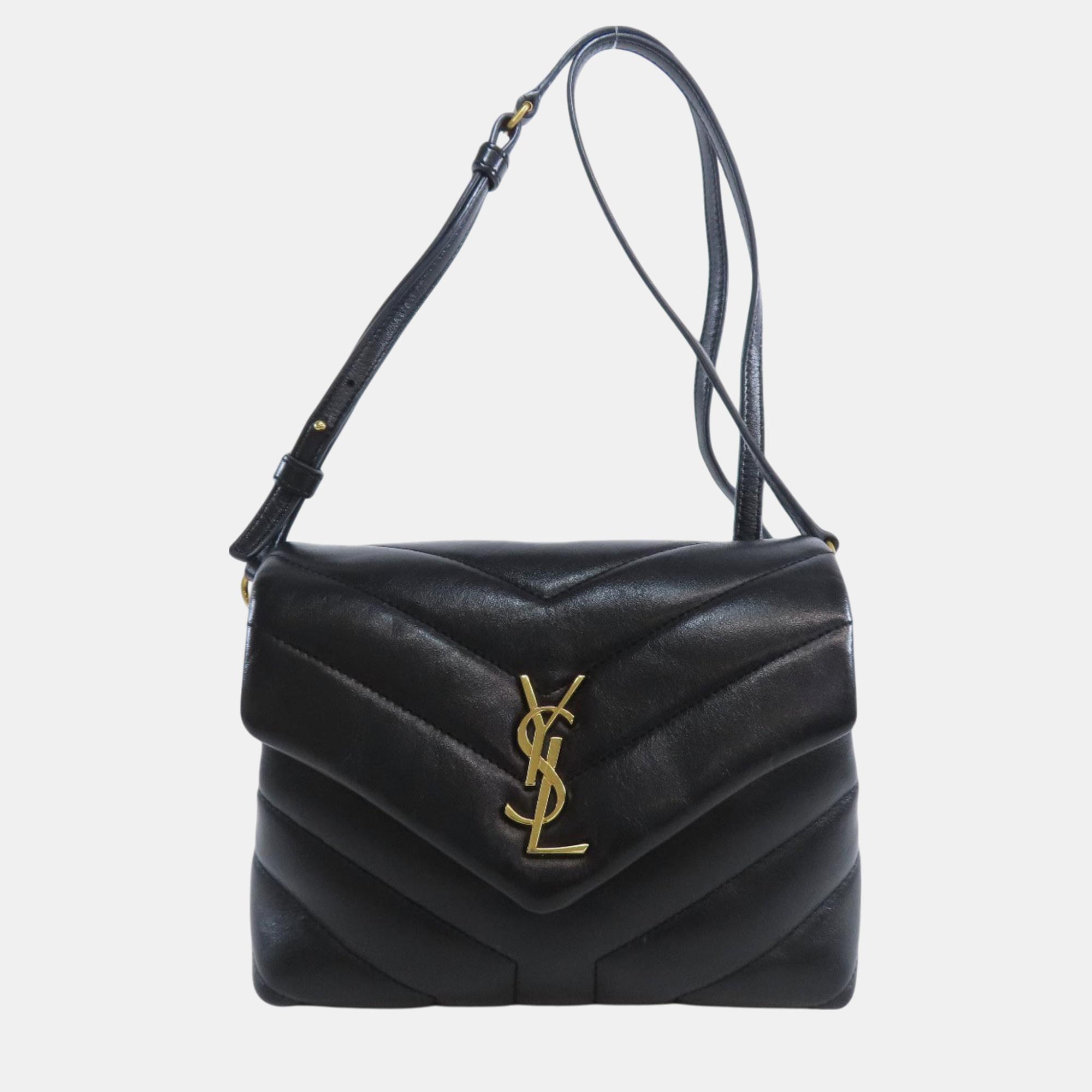 

Saint Laurent Leather Lulu Toy Bag, Black