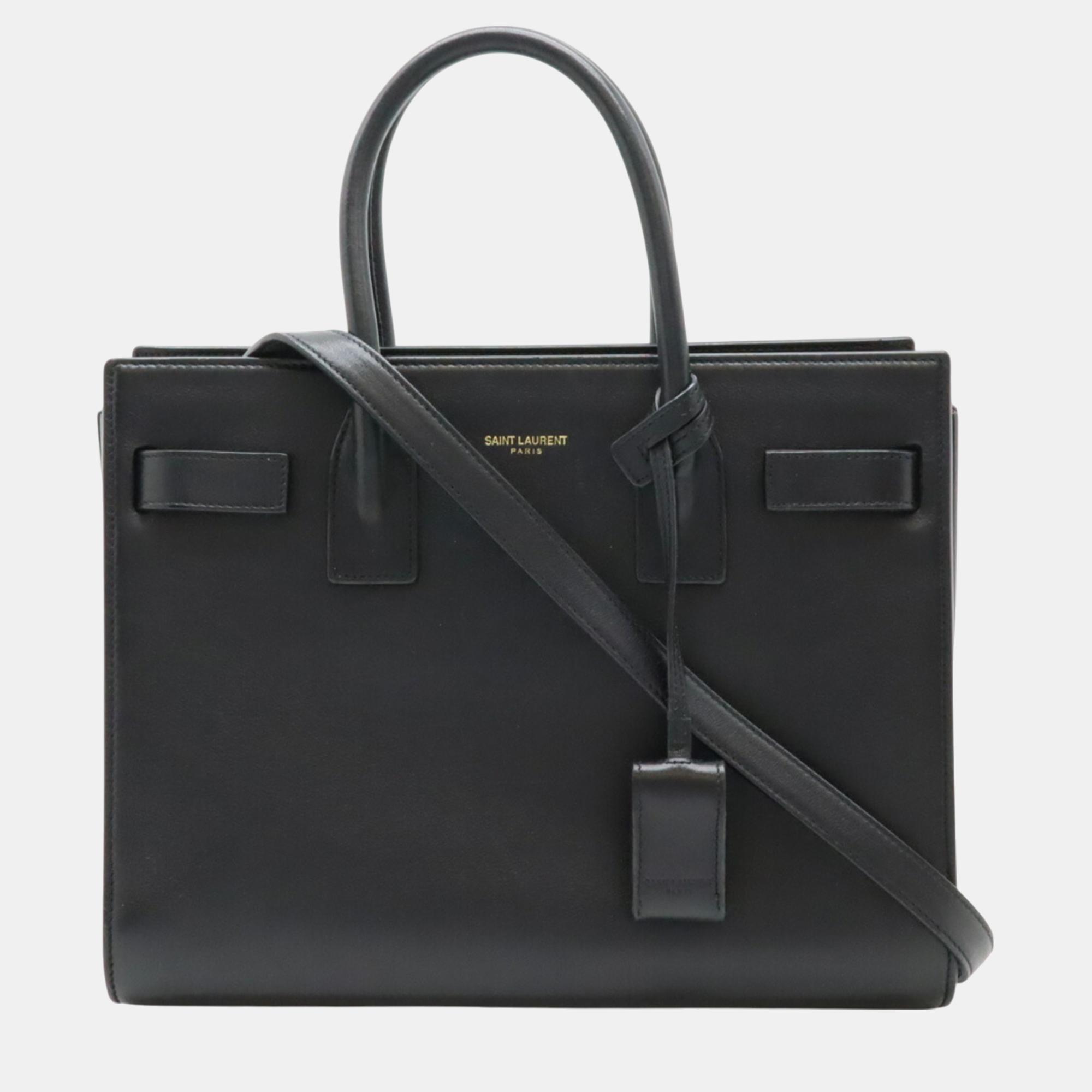 

Saint Laurent Leather Black Sac de Jour Baby Handbag