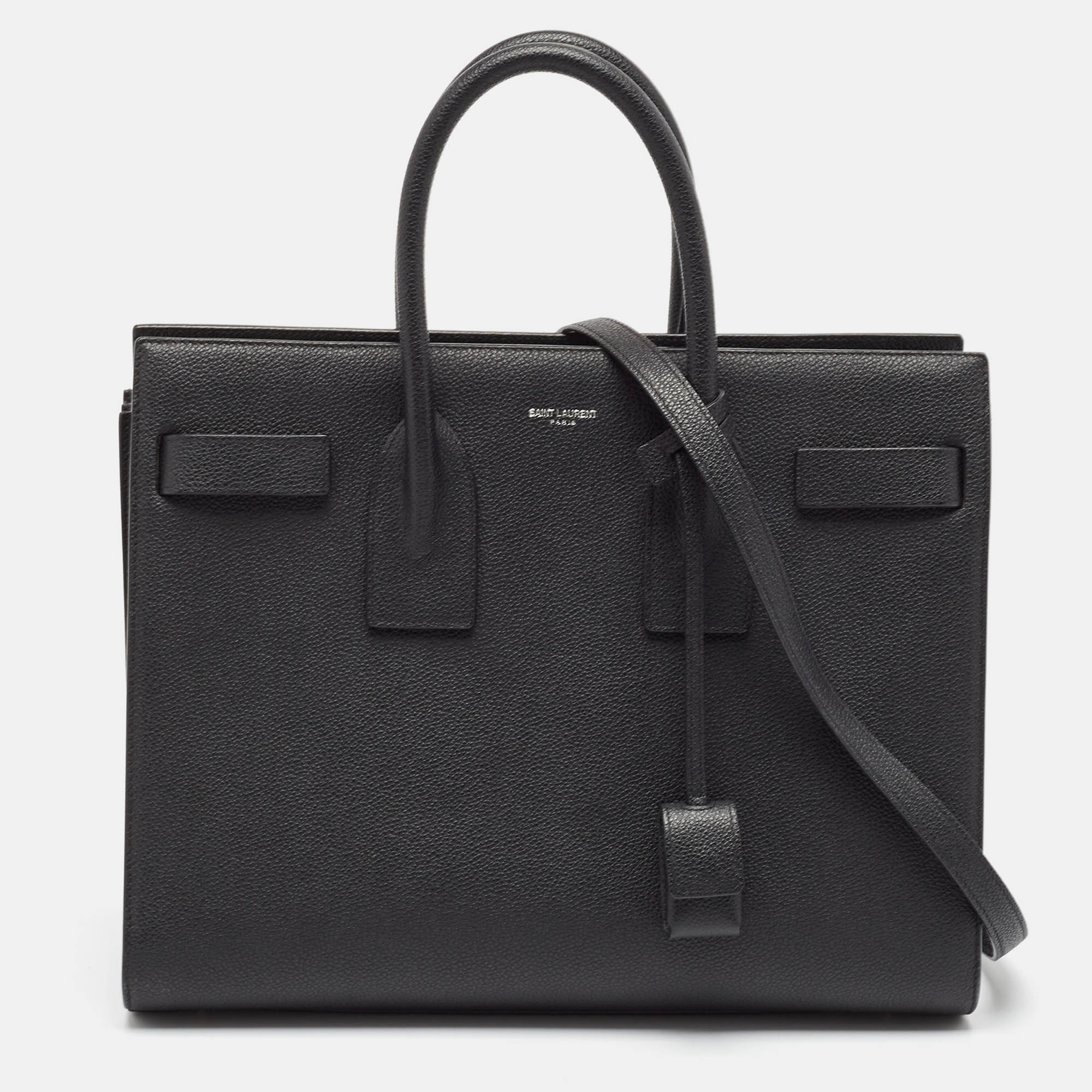 

Saint Laurent Black Leather  Classic Sac De Jour Tote