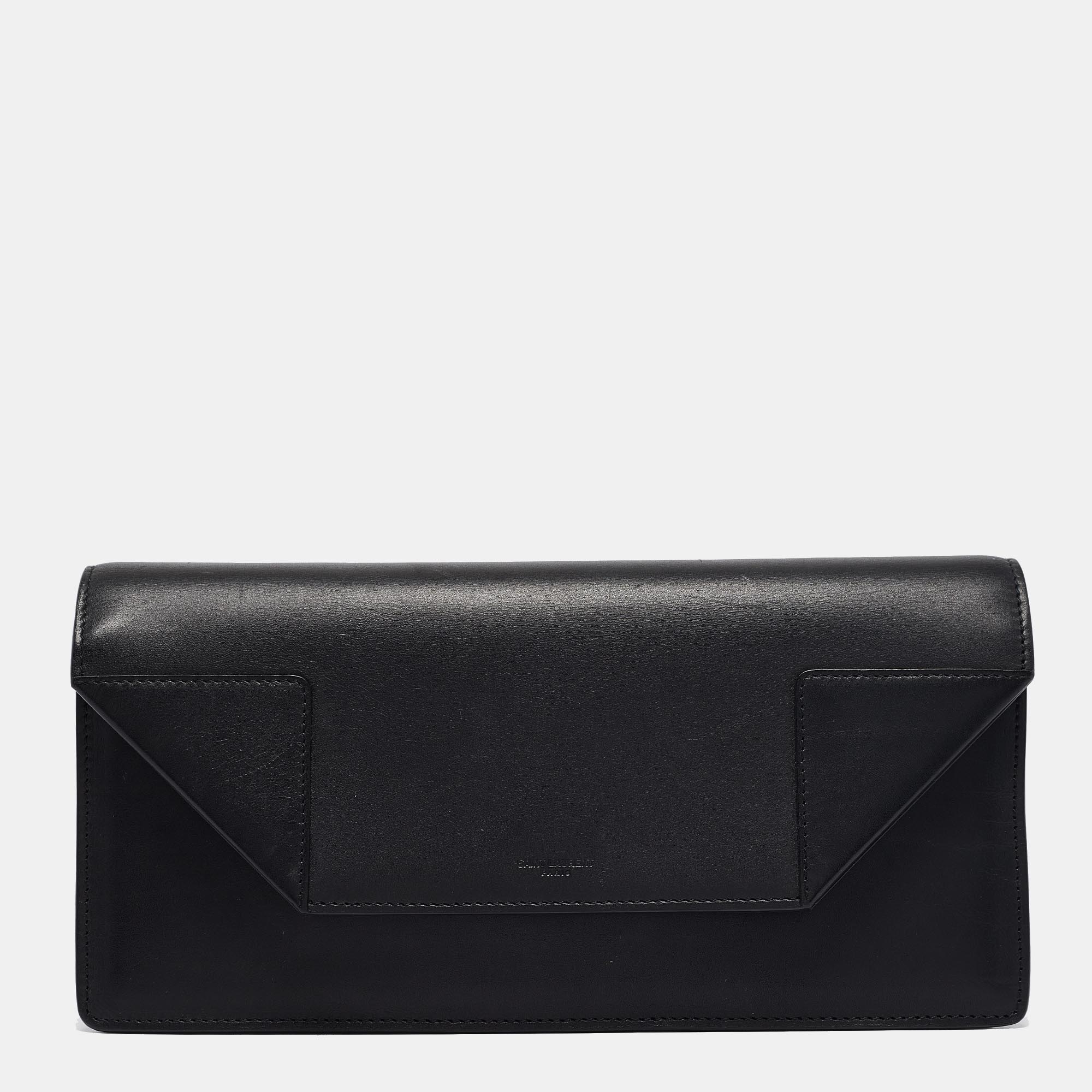 

Saint Laurent Black Leather Classic Betty Clutch