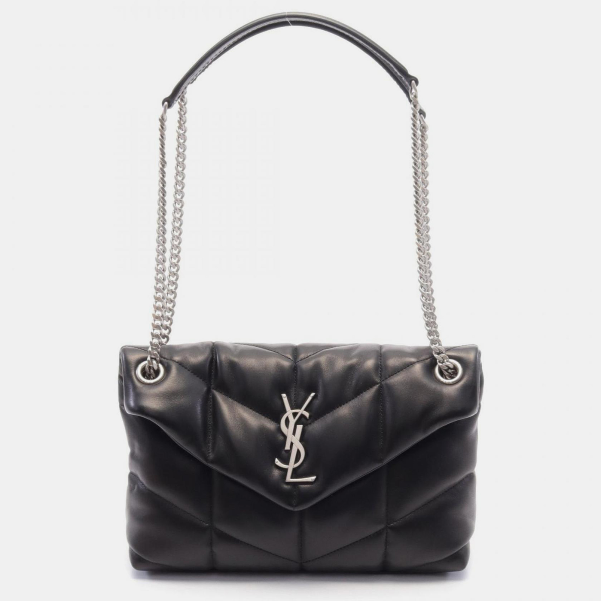 

Saint Laurent Black Leather Lulu Puffer Shoulder Bag