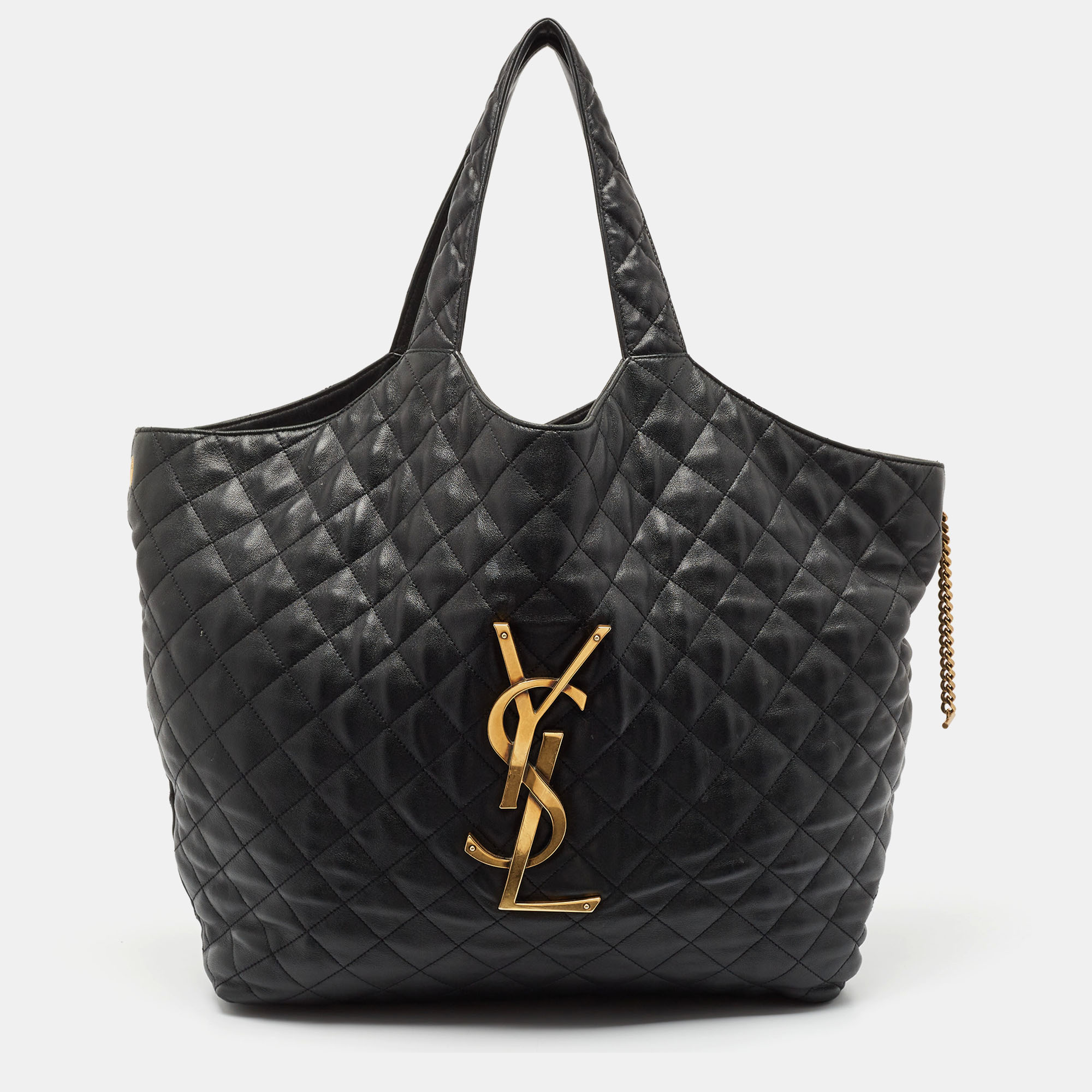 

Saint Laurent Black Quilted Leather Maxi Icare Shopping Tote