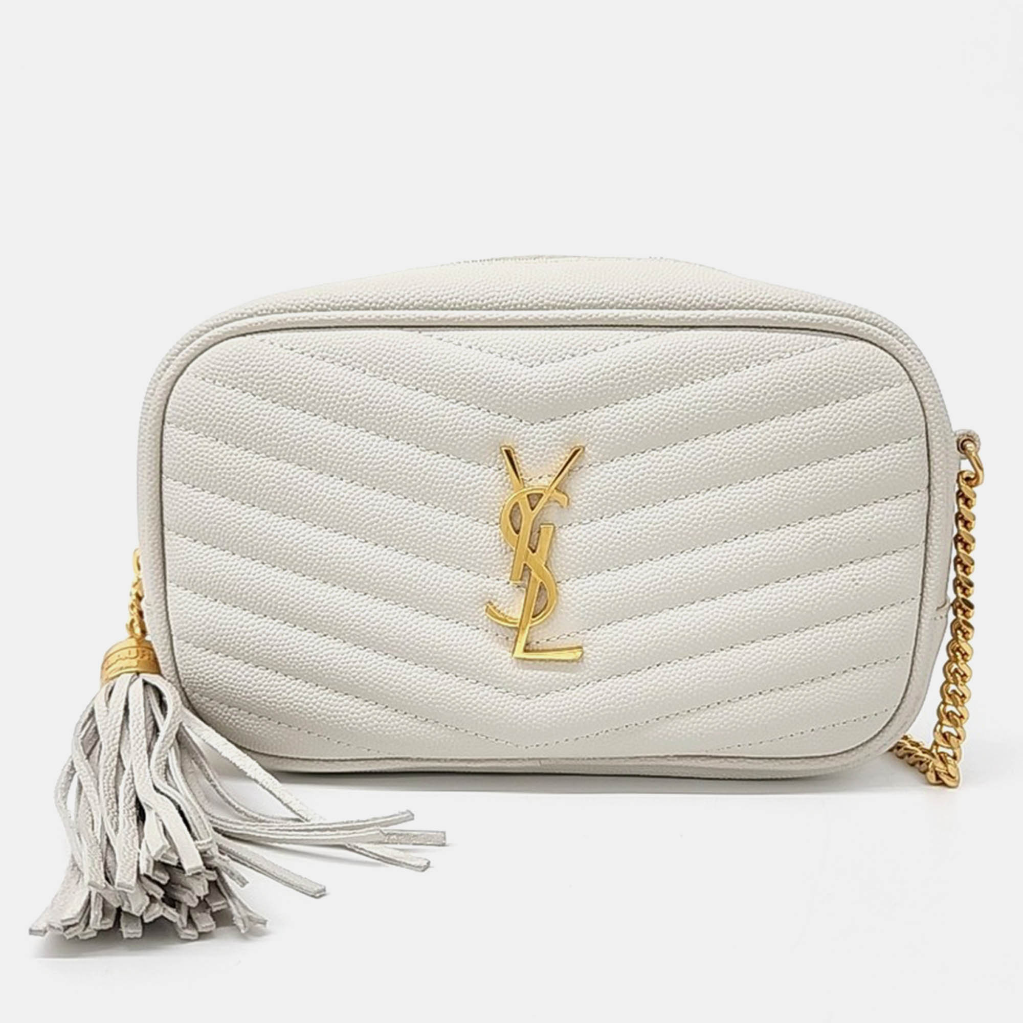 

Saint Laurent Paris White Leather Saint Laurent Paris Roux Camera Bag