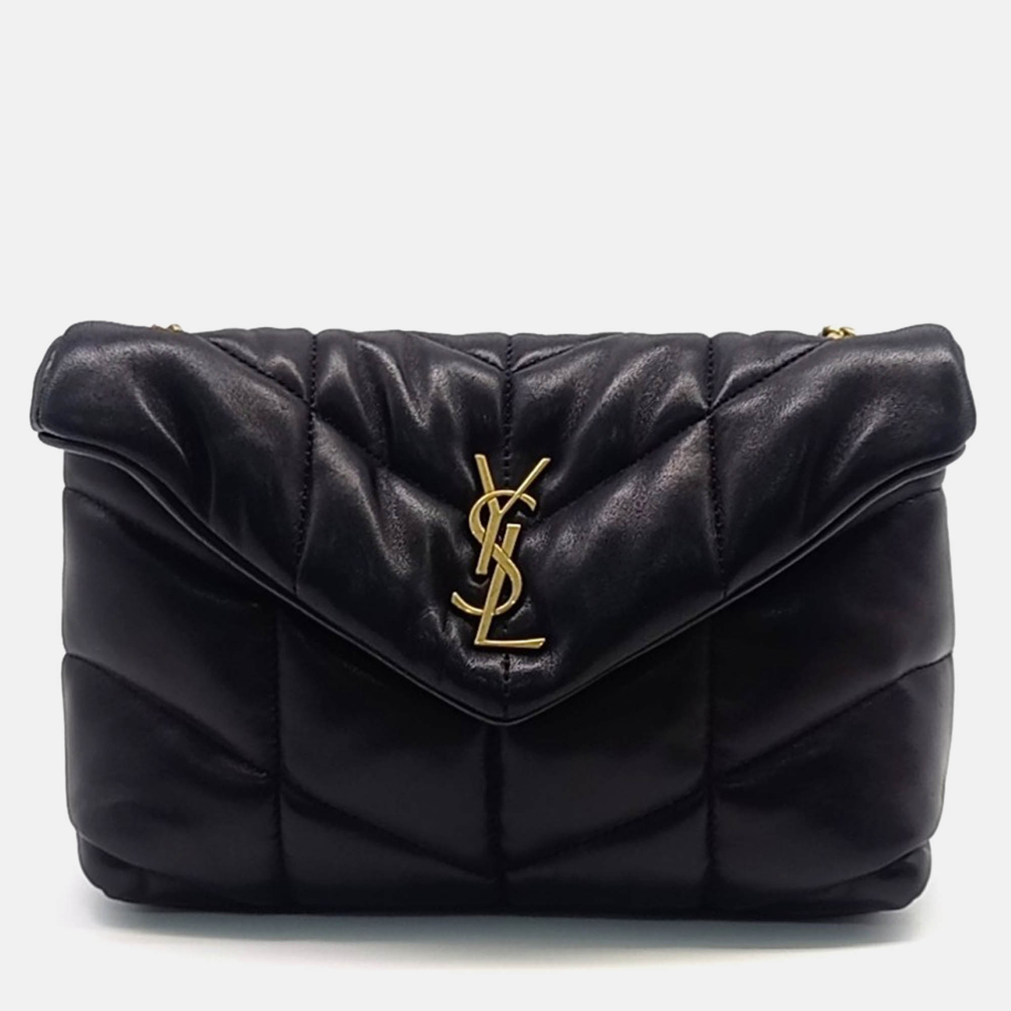 

Saint Laurent Paris Black Leather Saint Laurent Paris Lulu Puffer Crossbody Bag