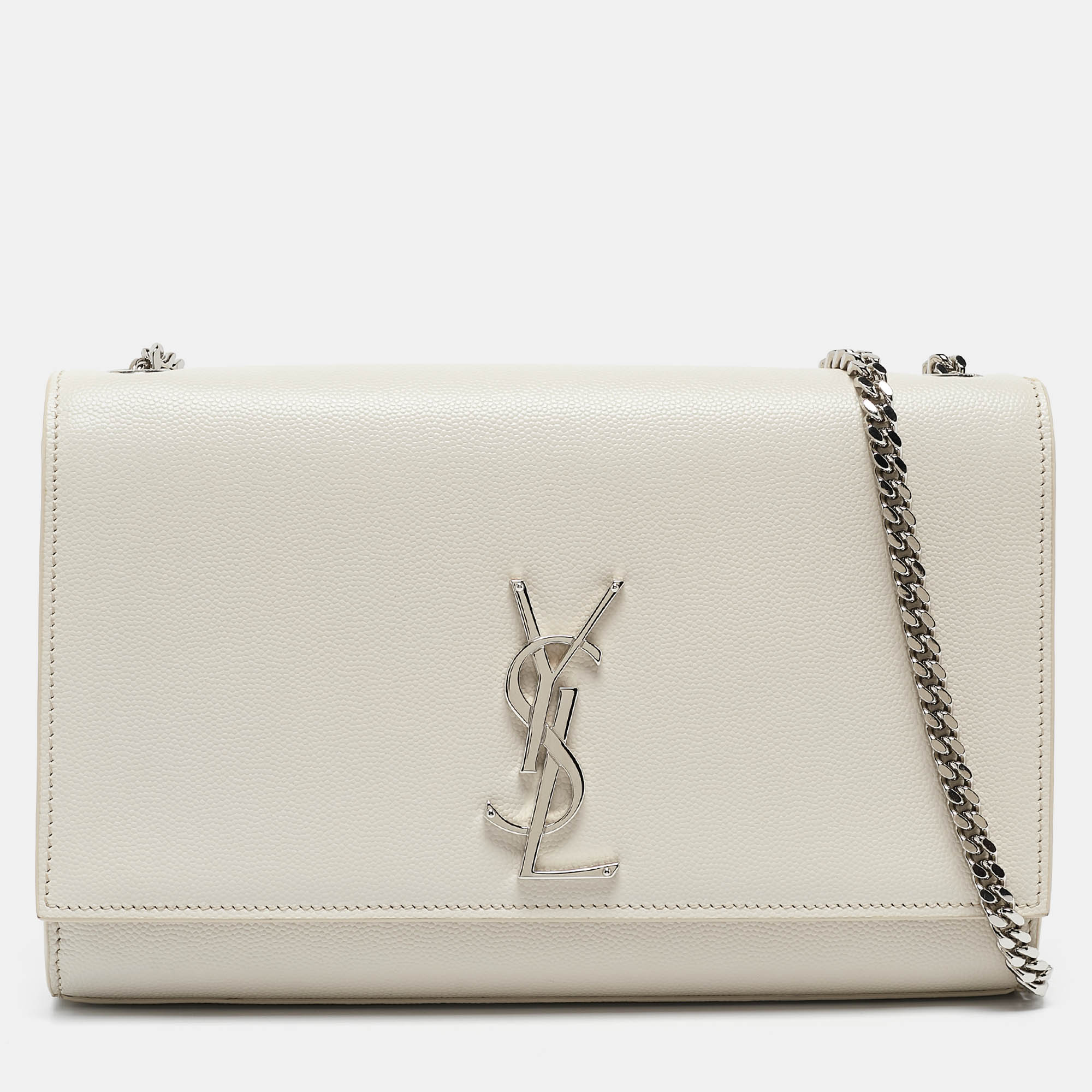 

Saint Laurent Off White Leather Medium Kate Shoulder Bag