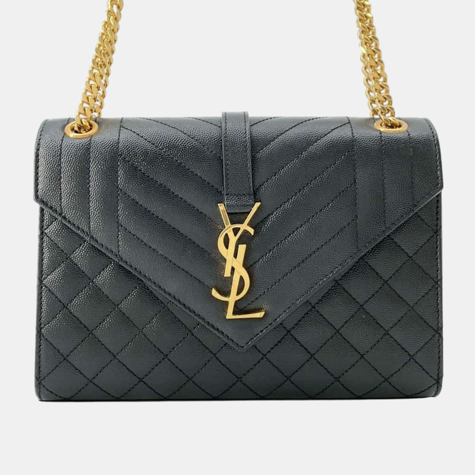 

Yves Saint Laurent Black Envelope Medium Chain Shoulder Bag