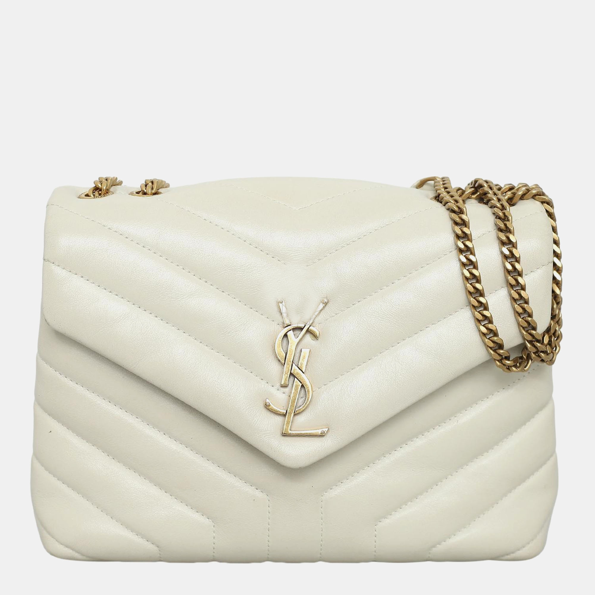 

Saint Laurent Small Loulou Bag, Cream