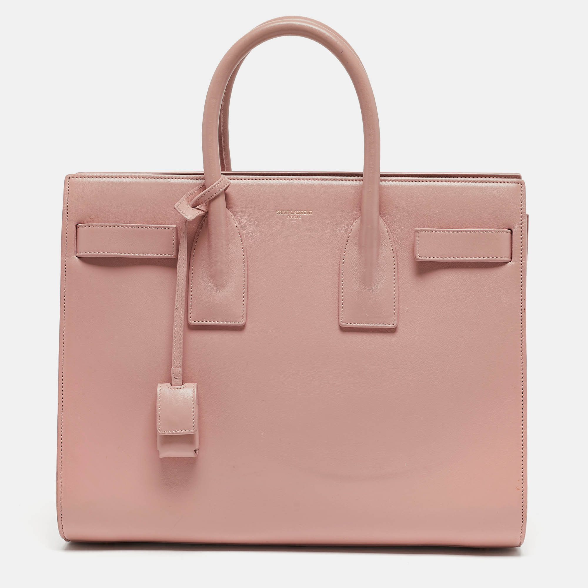 

Saint Laurent Dusty Pink Leather Small Classic Sac De Jour Tote