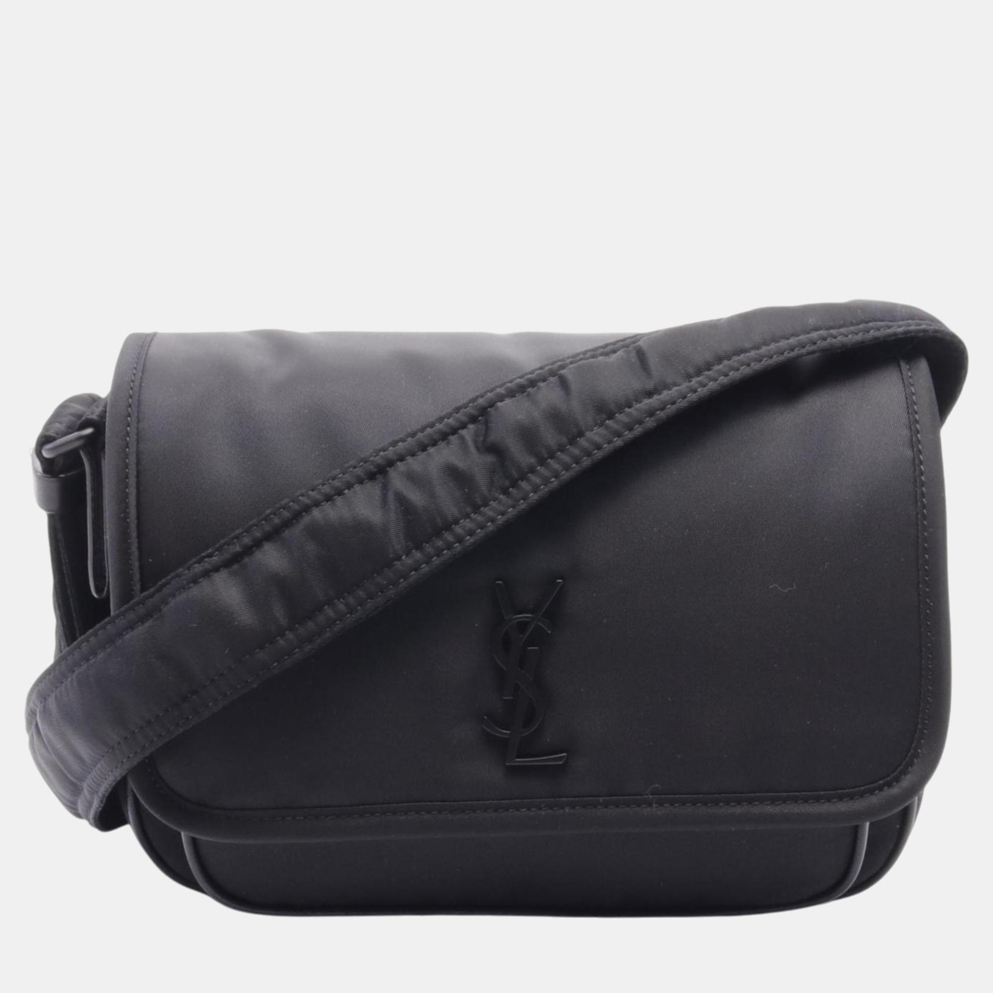 

Saint Laurent Paris Black Nylon, Leather Niki Small Shoulder Bag