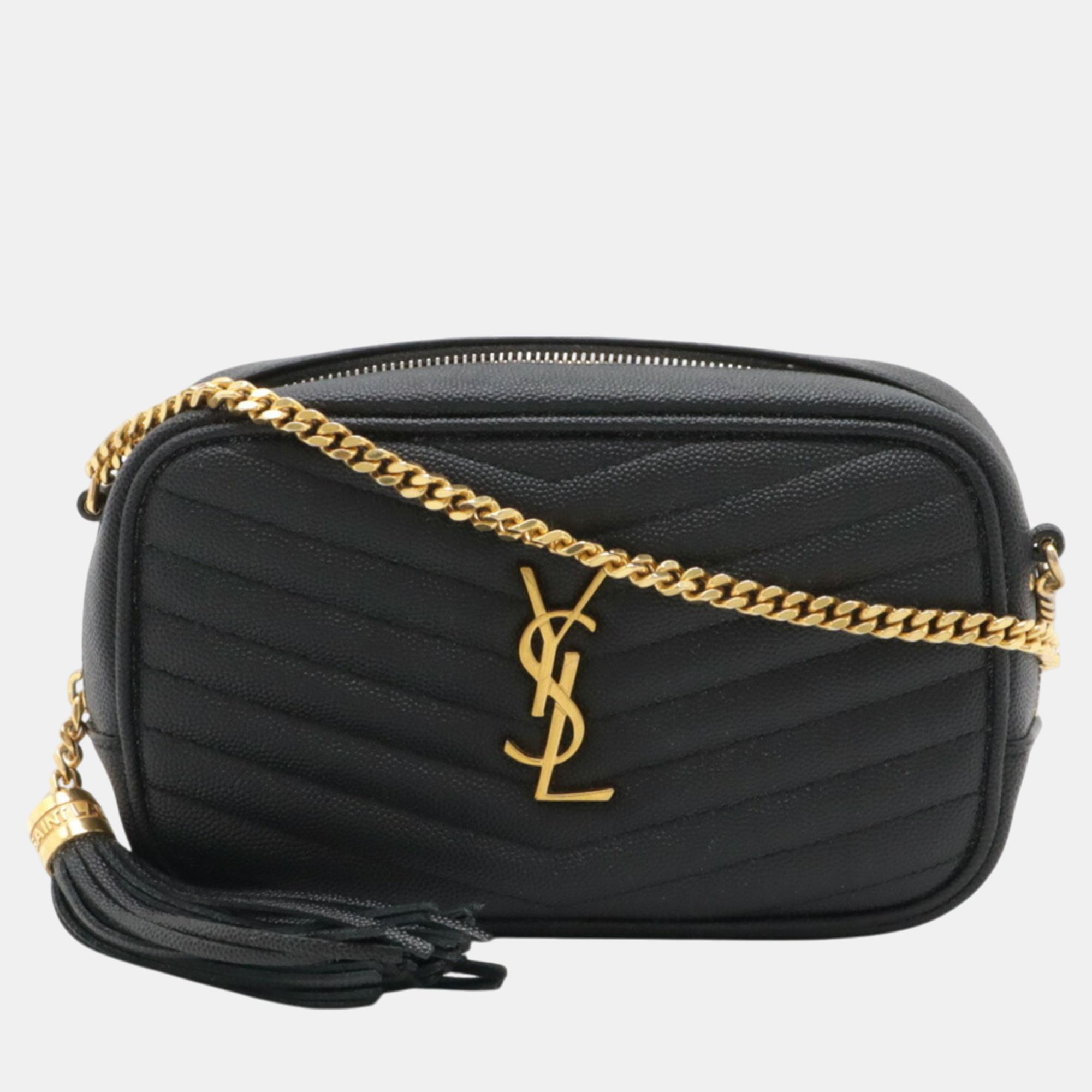 

Saint Laurent Paris Lou Chain Shoulder Leather Black