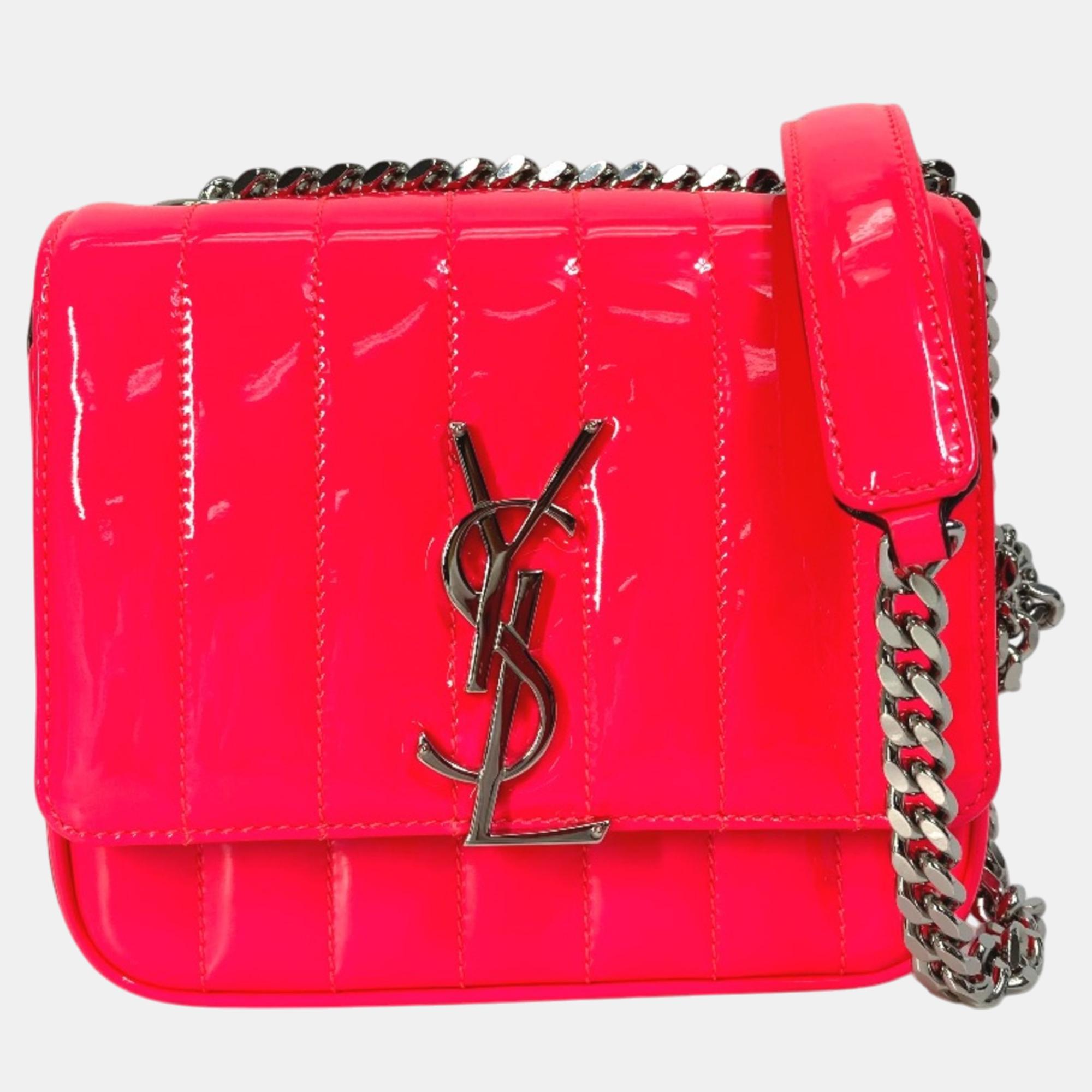 

Saint Laurent Pink Leather Chain Crossbody Bag