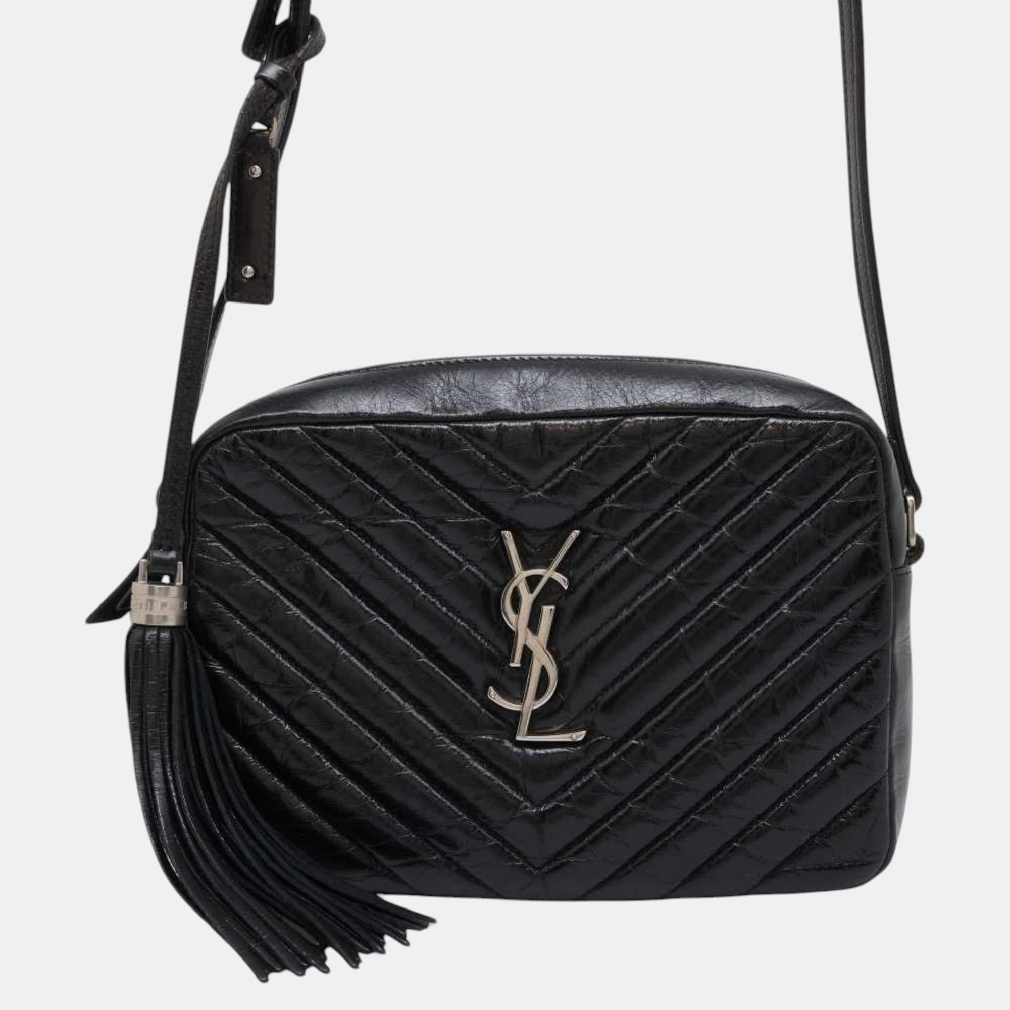 

Saint Laurent Shoulder Bag V Stitch Lou Camera Black Tassel