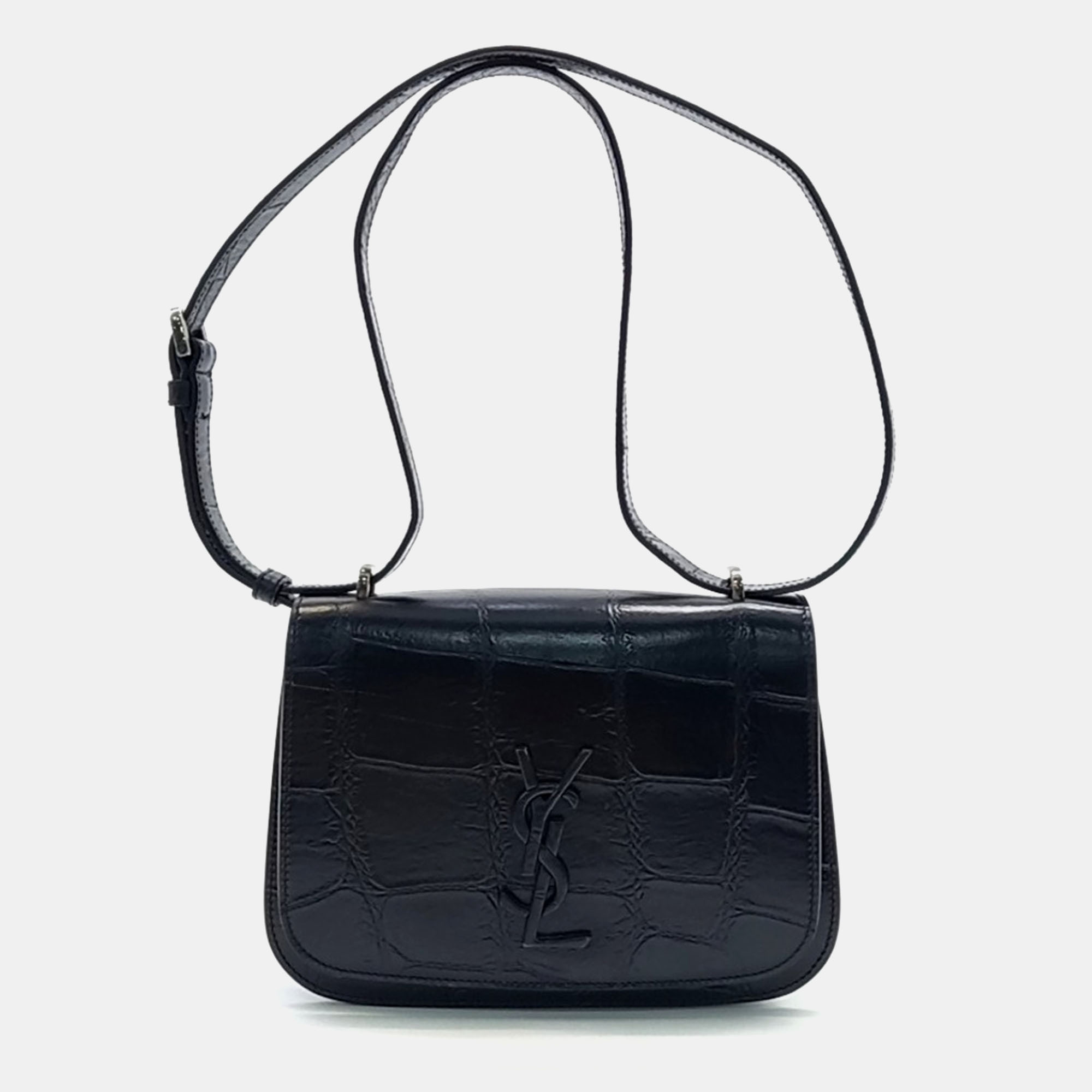 

Saint Laurent Paris Black Leather Spontini Satchel Small Bag