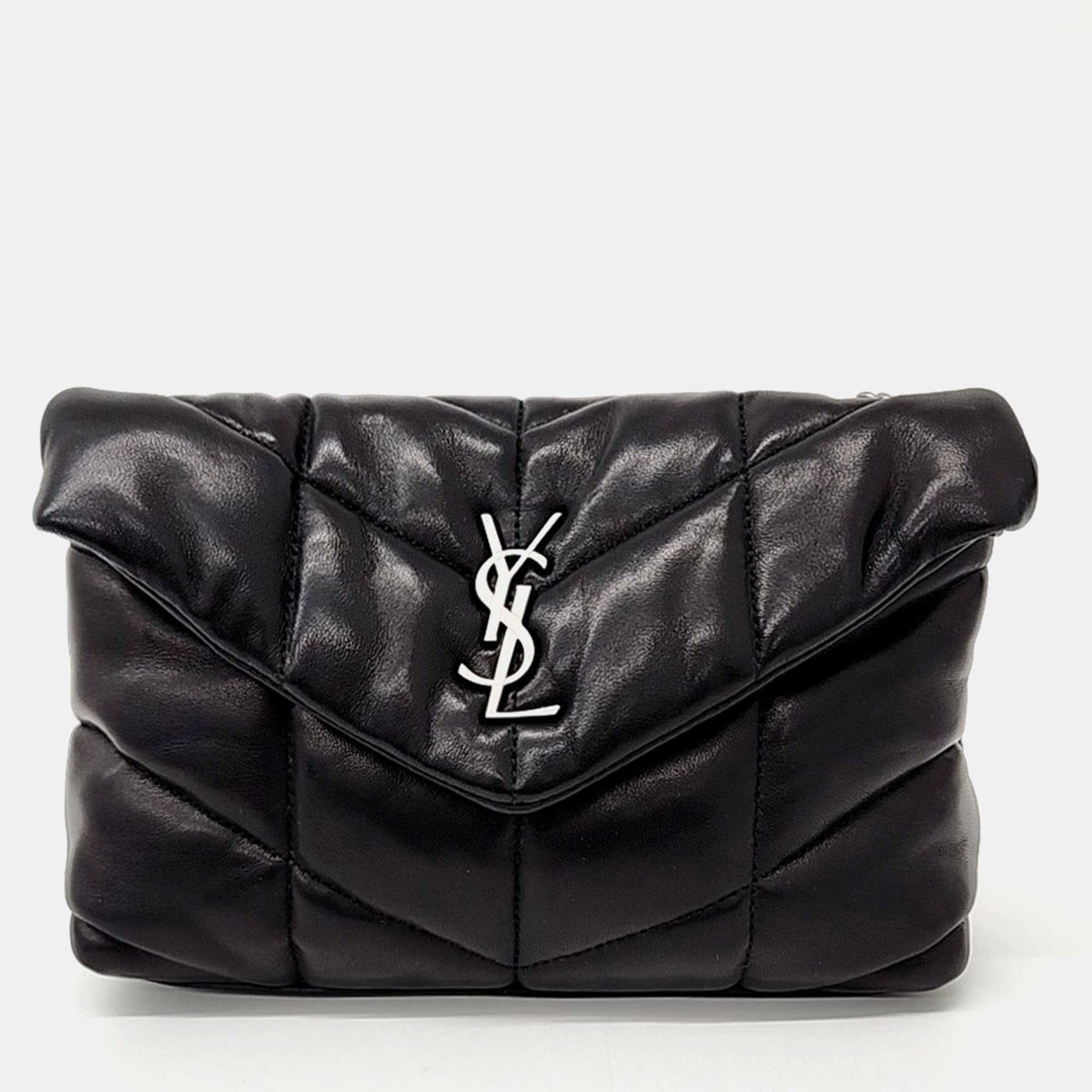 

Saint Laurent Paris Black Leather Lulu Puffer Crossbody Bag