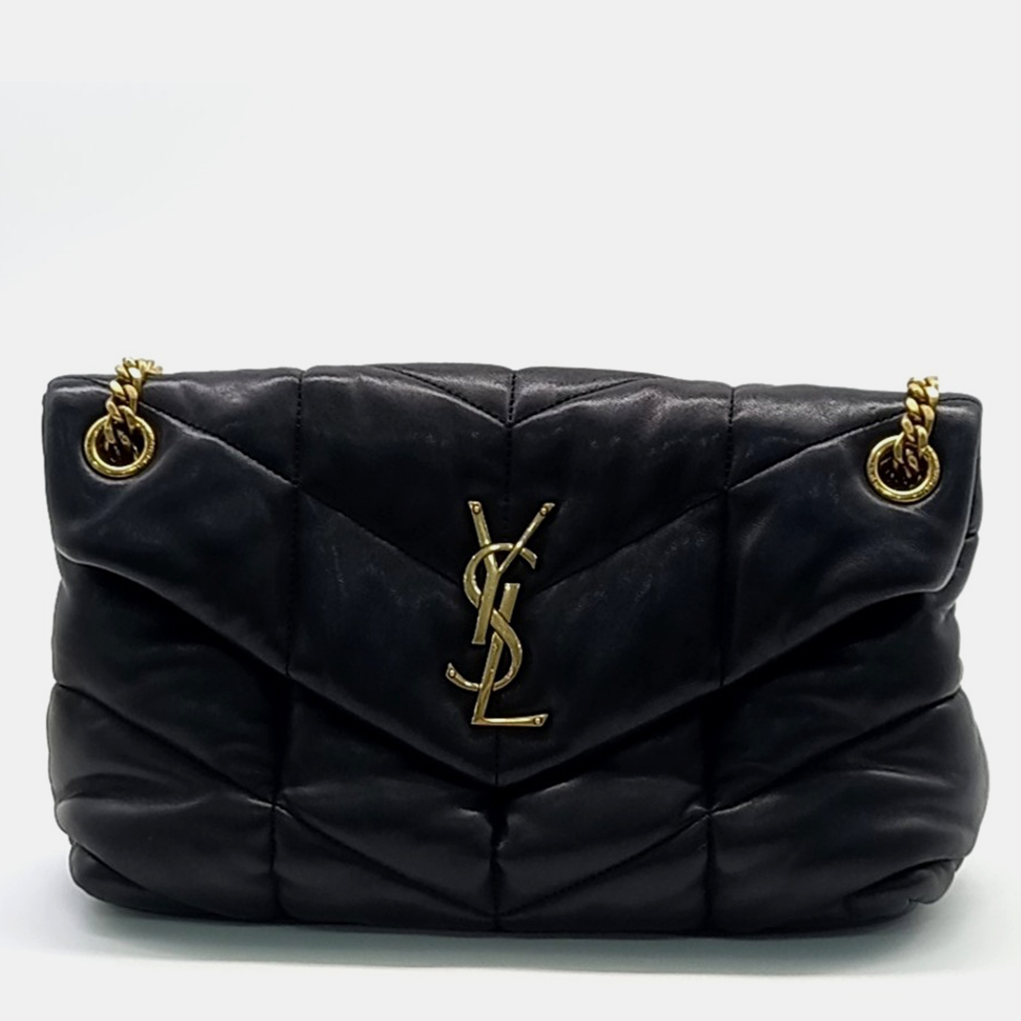 

Saint Laurent Paris Black Leather Lulu Puffer Bag Small