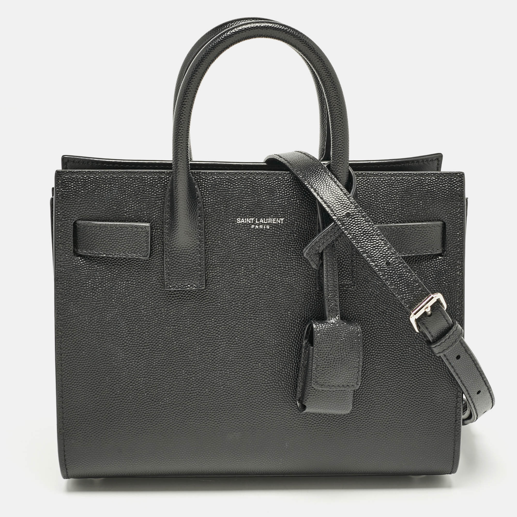 

Saint Laurent Black Leather Nano Classic Sac De Jour Tote