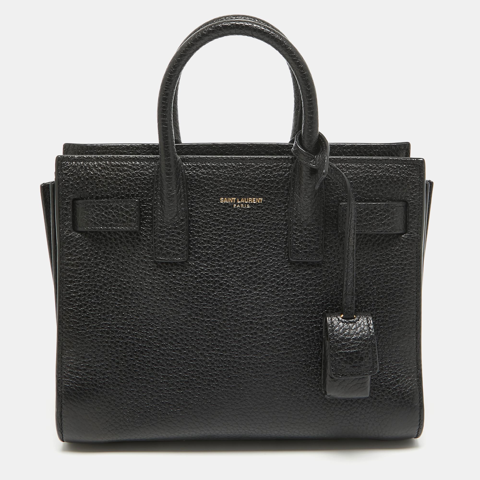 

Saint Laurent Black Leather Nano Classic Sac De Jour Tote