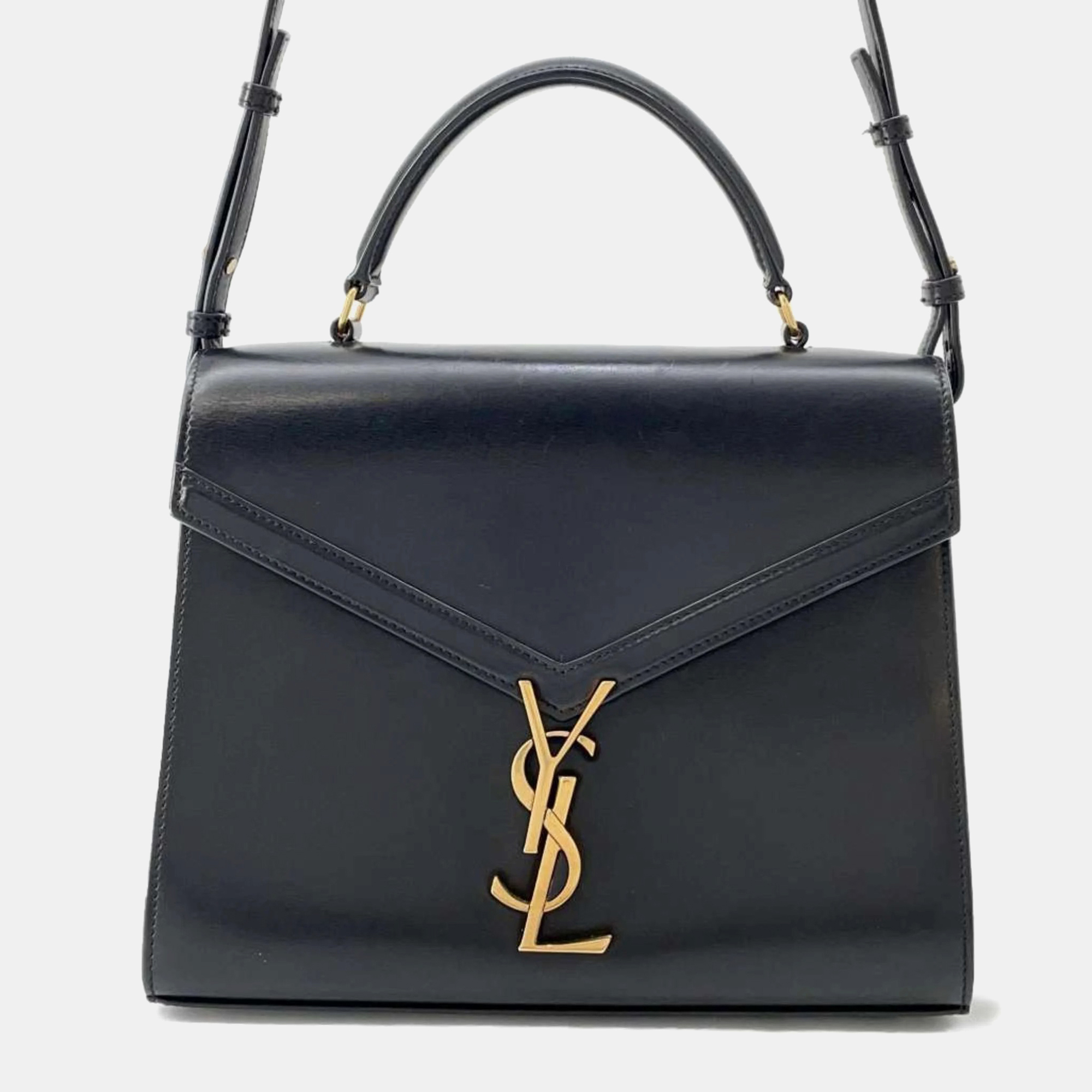 

Saint Laurent Black Leather Cassandra Shoulder Bag