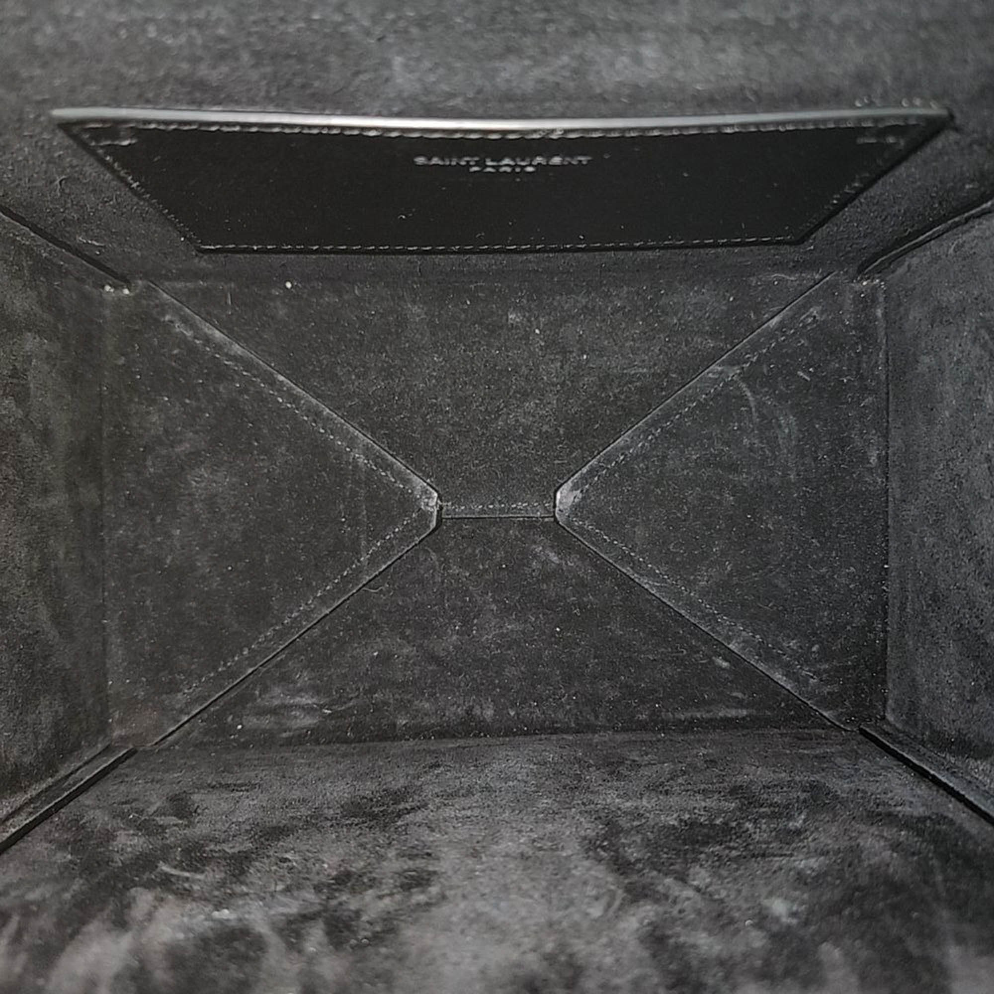 Saint Laurent Paris Black Leather Takeaway Box Bag 