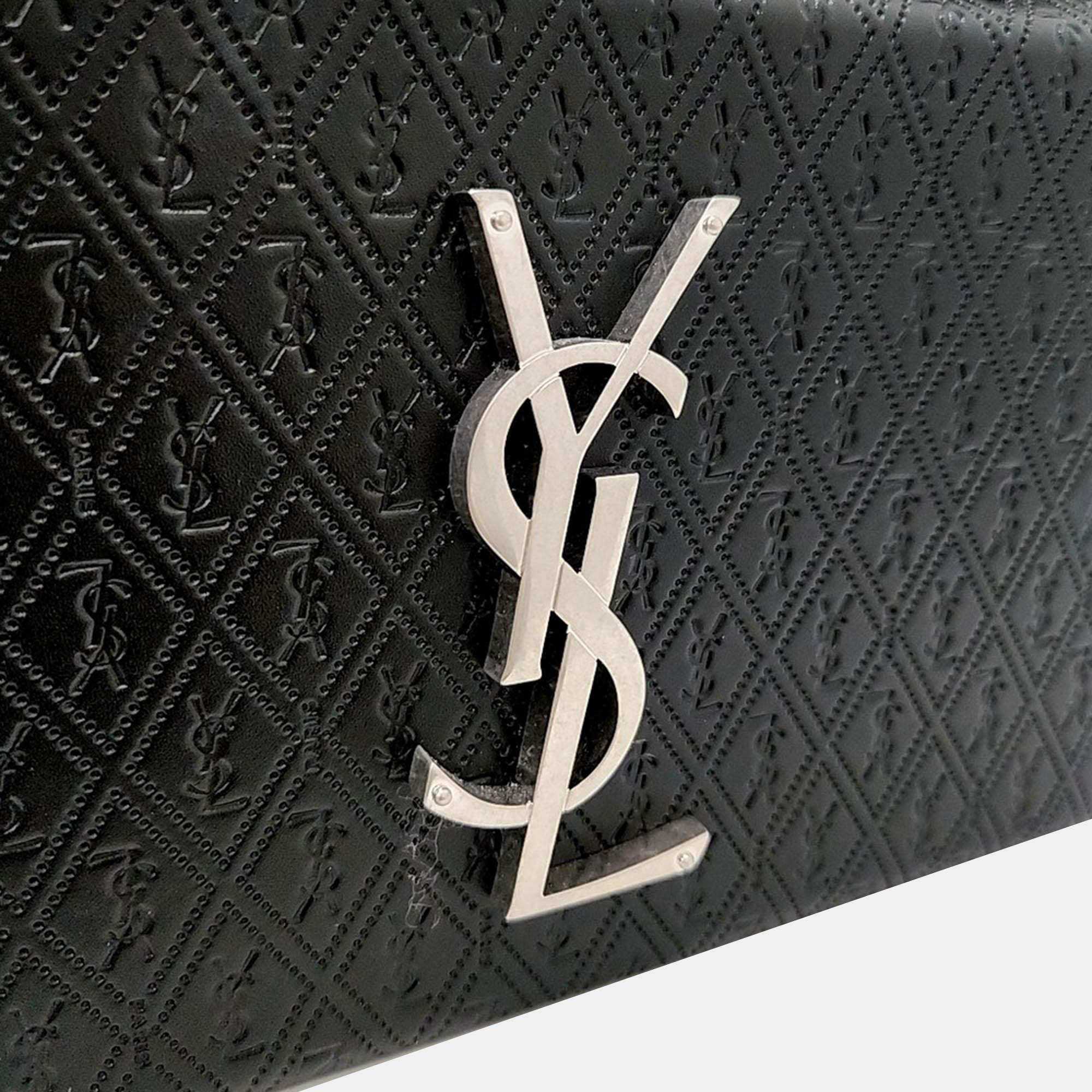 Saint Laurent Paris Black Leather Takeaway Box Bag 