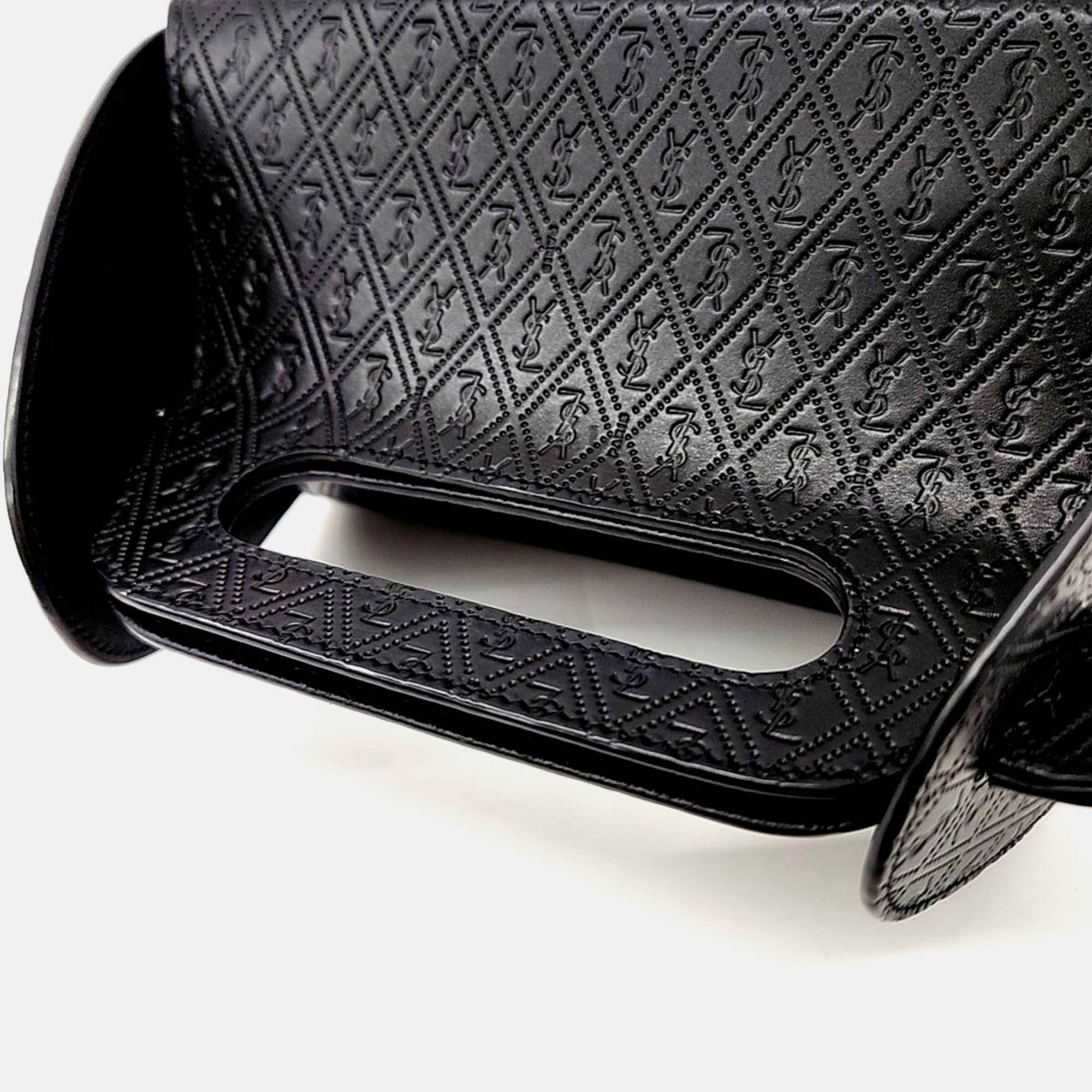 Saint Laurent Paris Black Leather Takeaway Box Bag 
