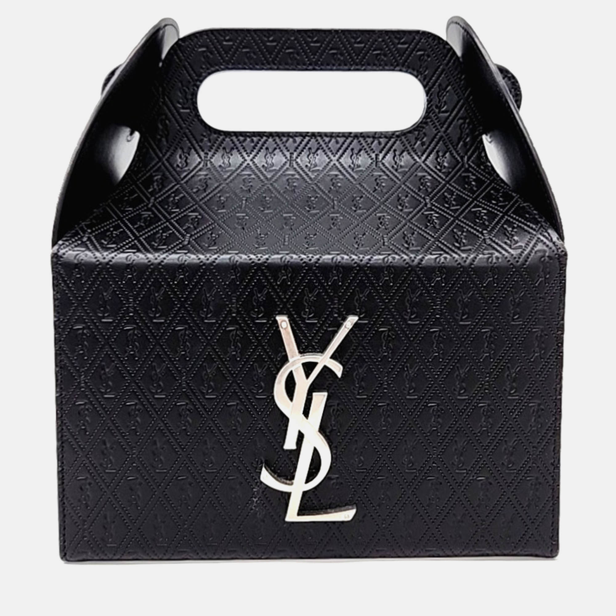 

Saint Laurent Paris Black Leather Takeaway Box Bag