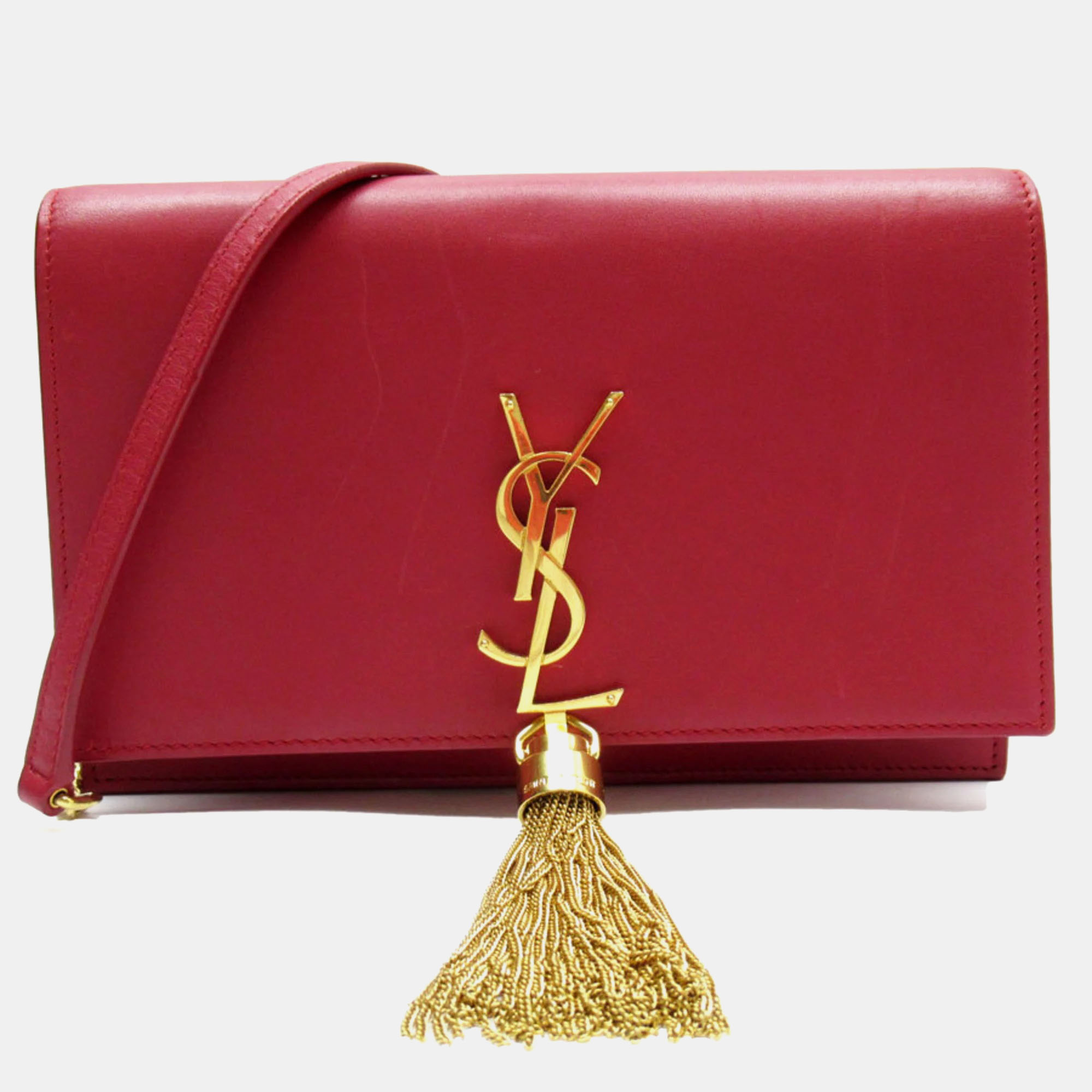 

Saint Laurent Red Leather Chain Wallet Shoulder Bag