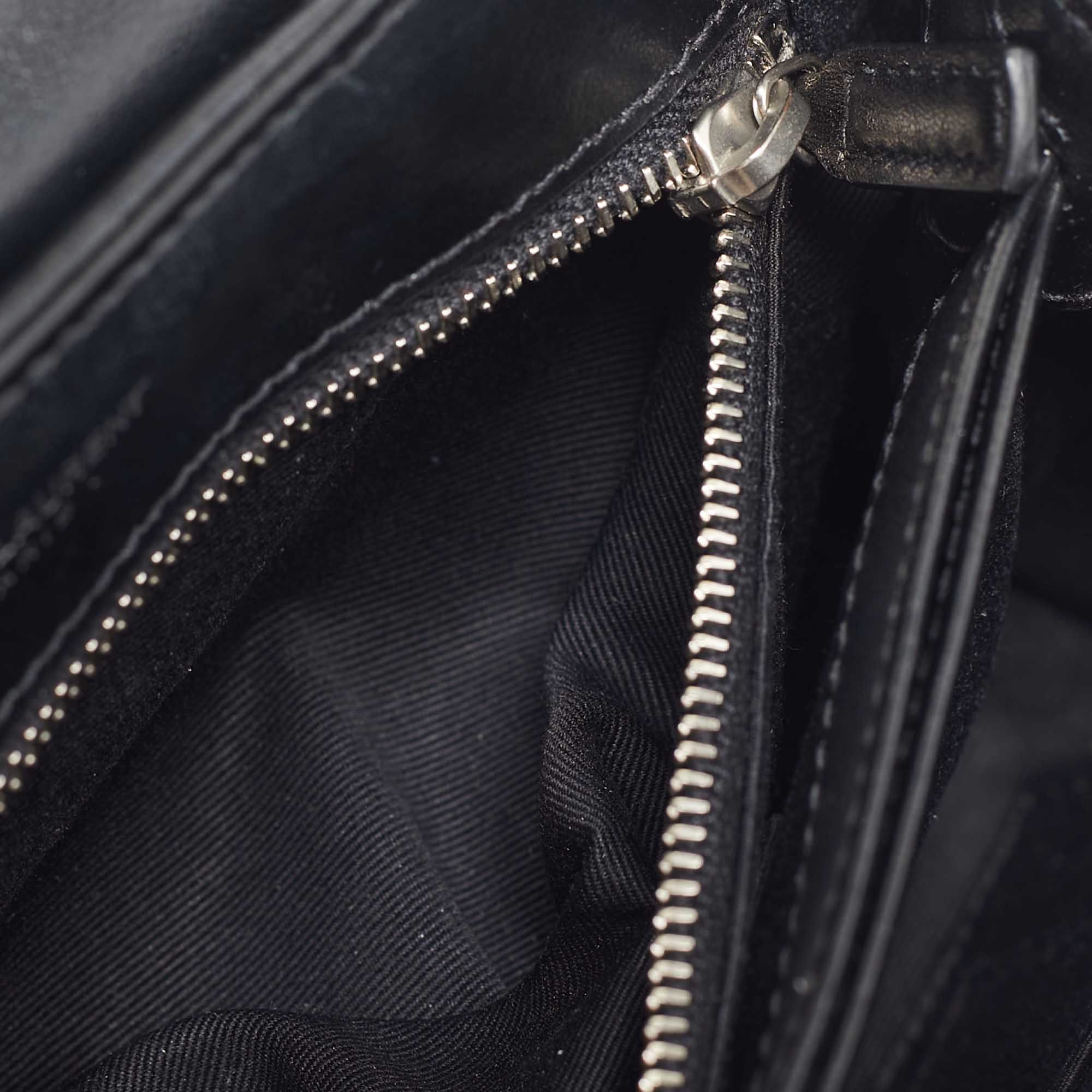 Saint Laurent Black Quilted Leather Toy Loulou Crossbody Bag 