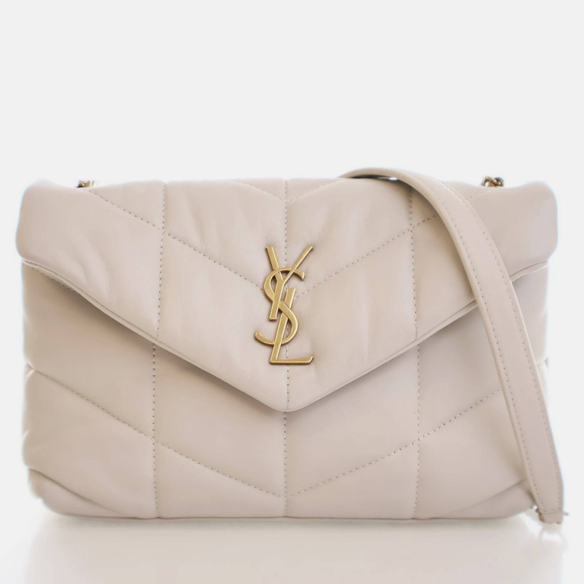 

Saint Laurent (YSL) Toy Calfskin Loulou Puffer Small, Beige