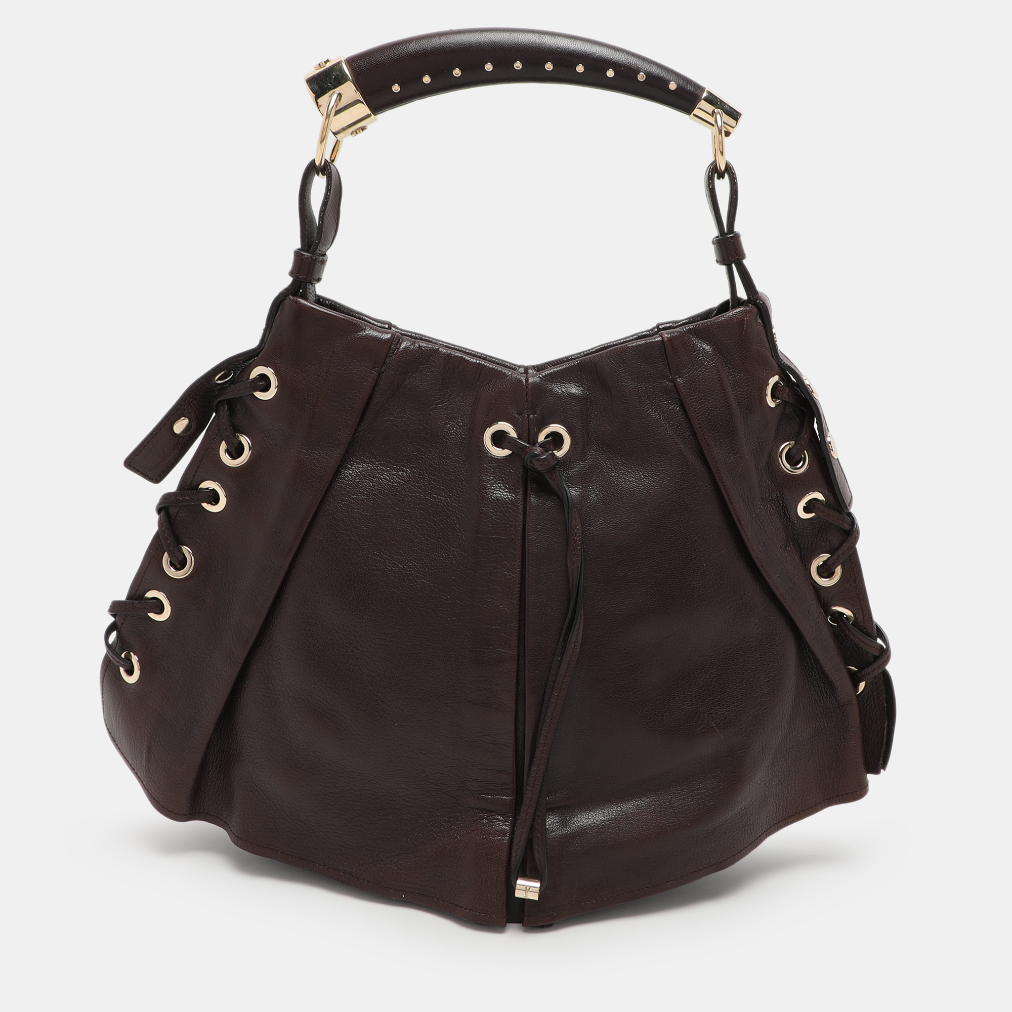 

Saint Laurent Paris Brown Leather Mombasa Hobo