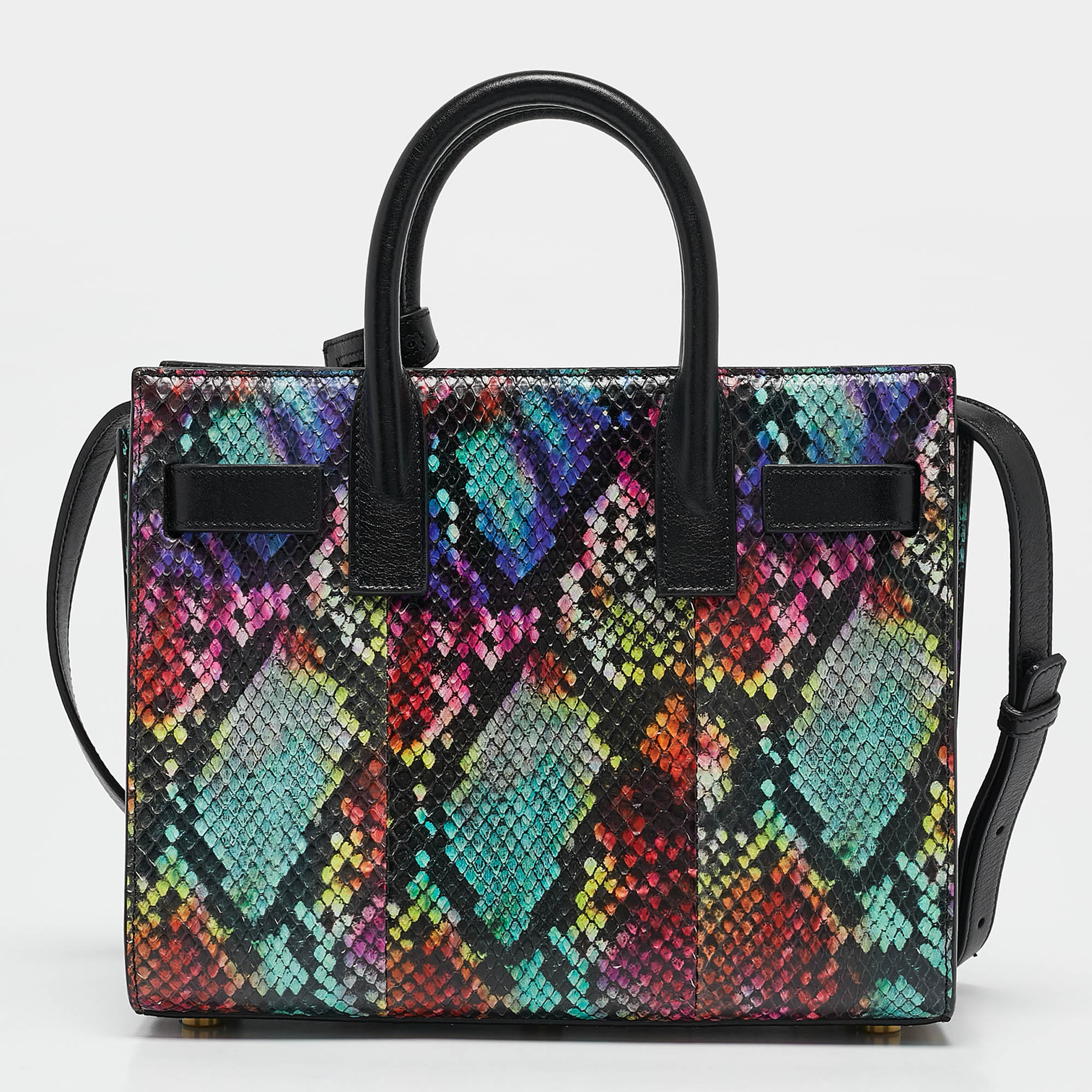 Saint Laurent Multicolor Python Nano Classic Sac De Jour Tote 