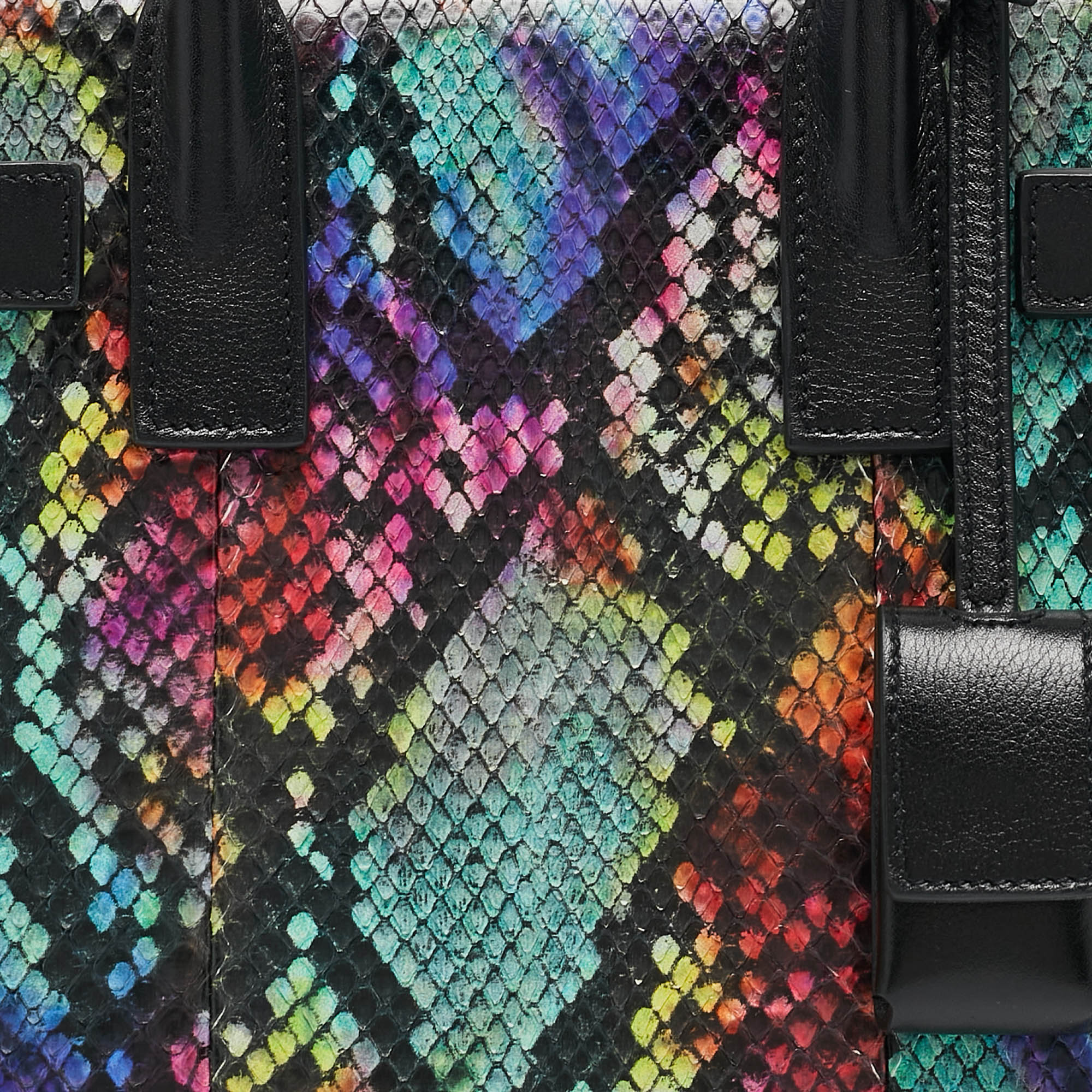 Saint Laurent Multicolor Python Nano Classic Sac De Jour Tote 