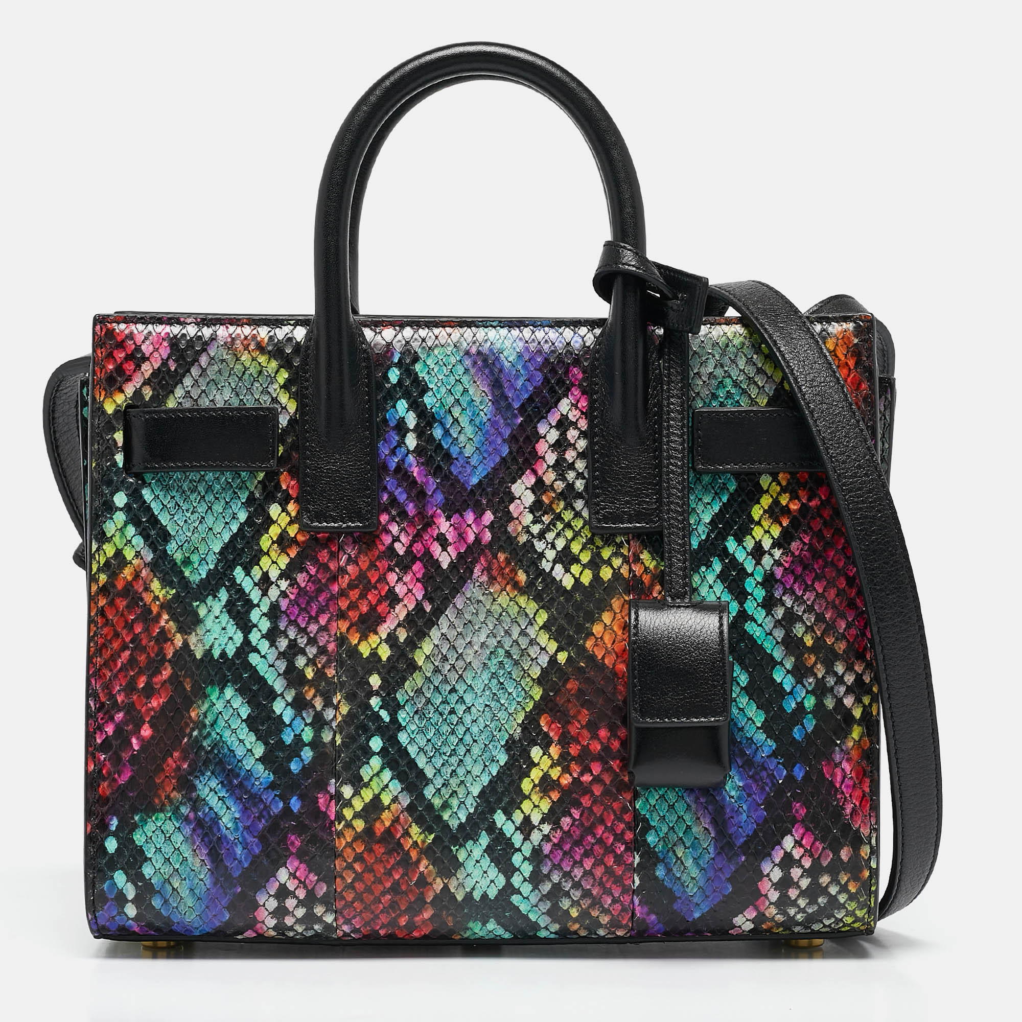 

Saint Laurent Multicolor Python Nano Classic Sac De Jour Tote