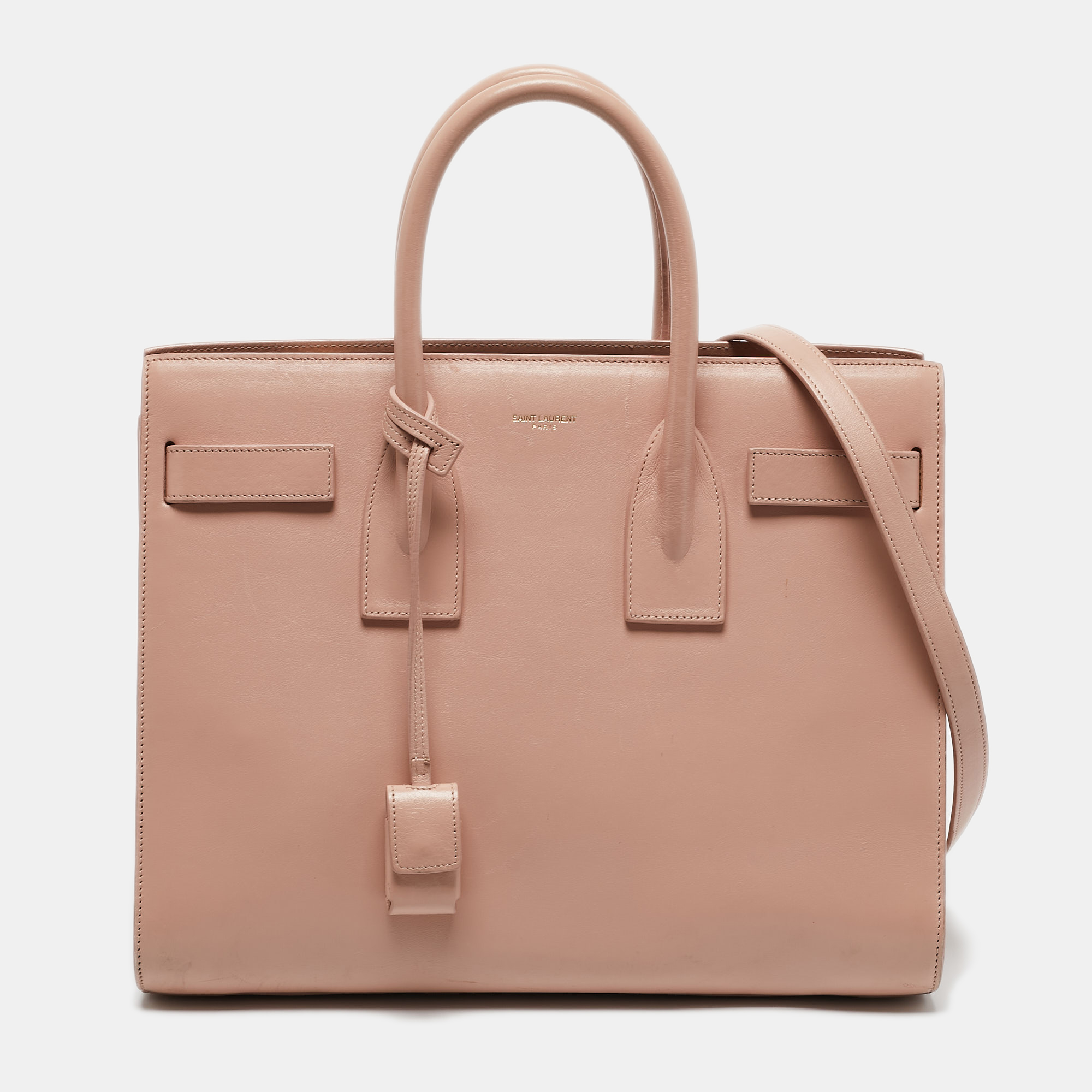 

Saint Laurent Pink Leather  Classic Sac De Jour Tote