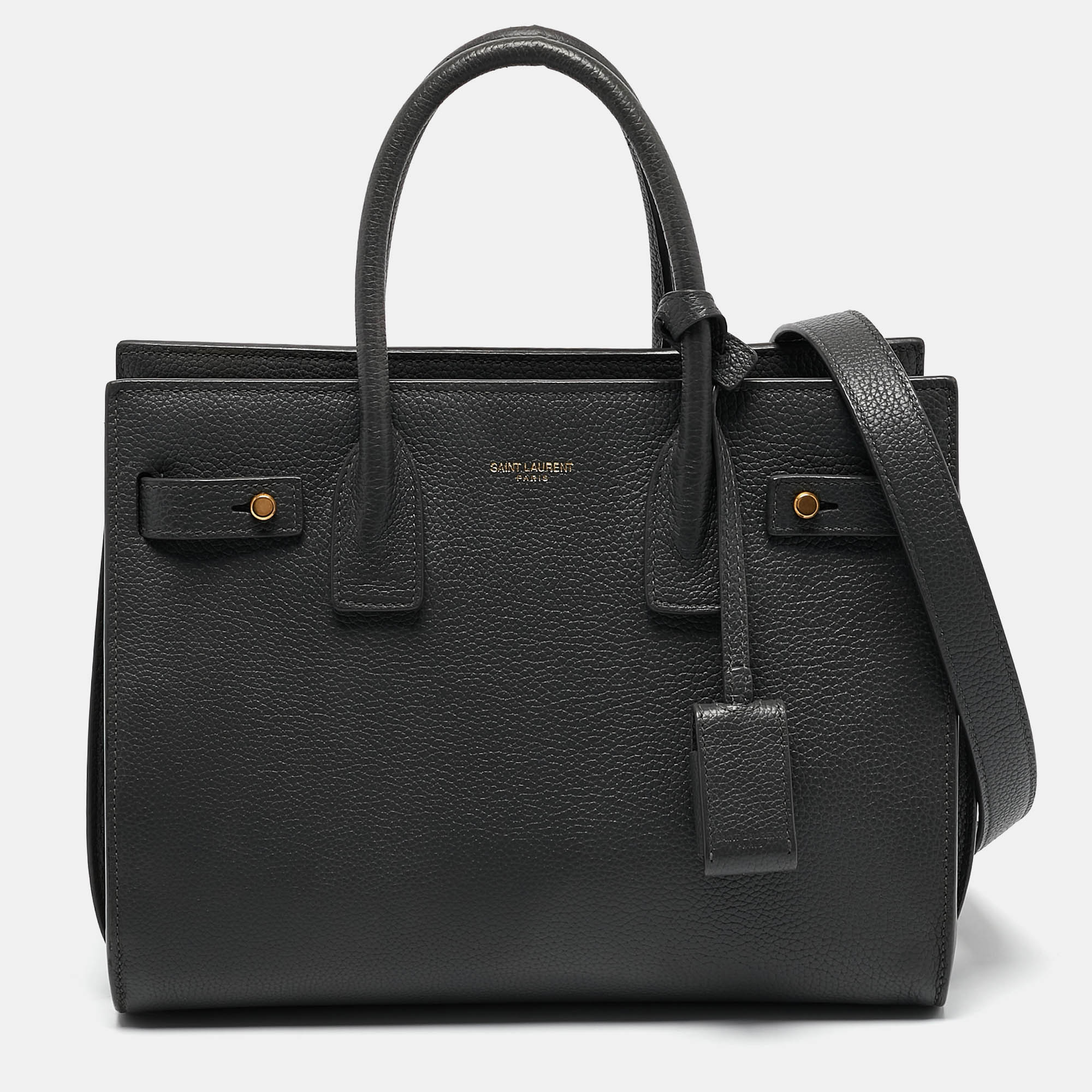 

Saint Laurent Grey Leather Baby Classic Sac De Jour Tote