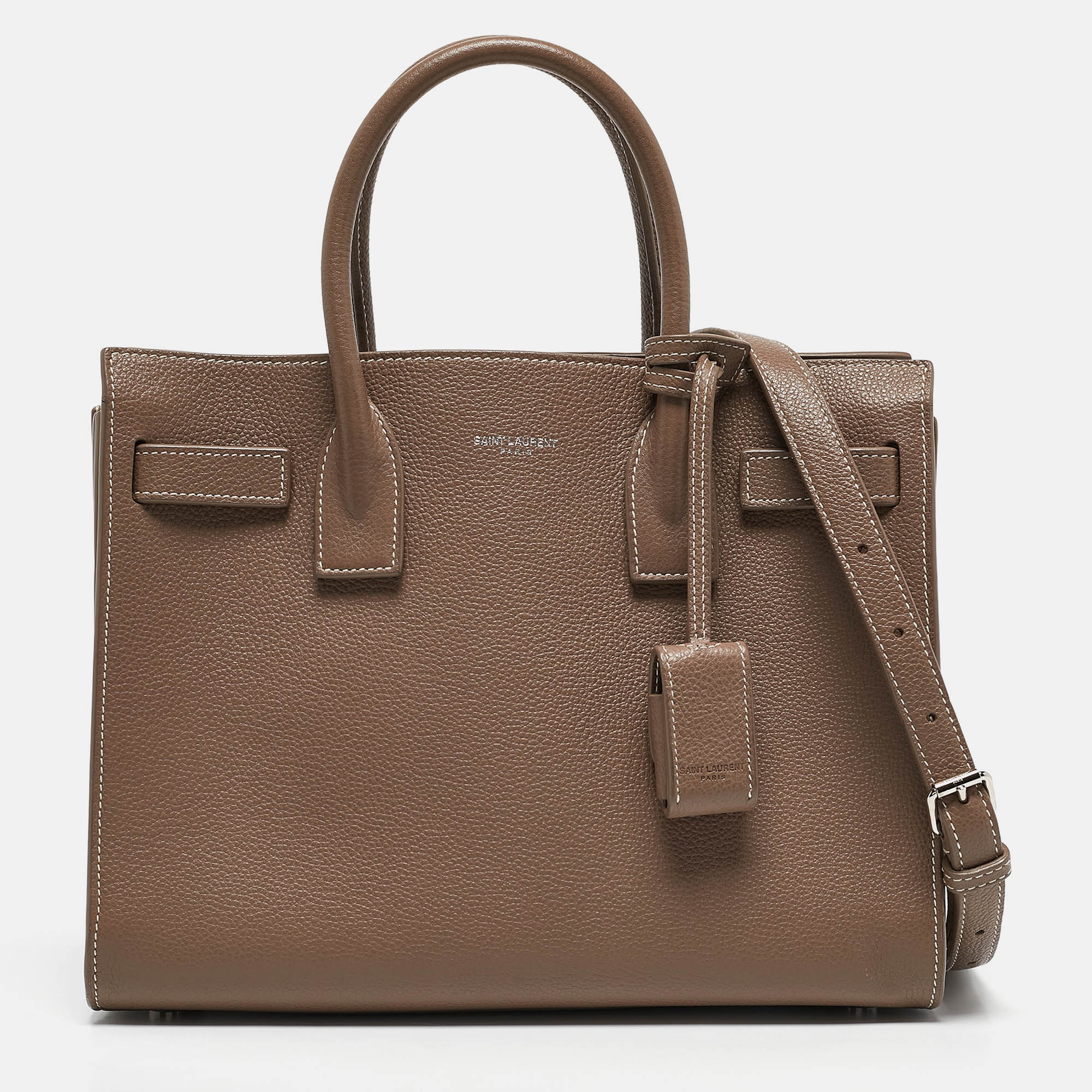 

Saint Laurent Brown Leather Baby Classic Sac De Jour Tote