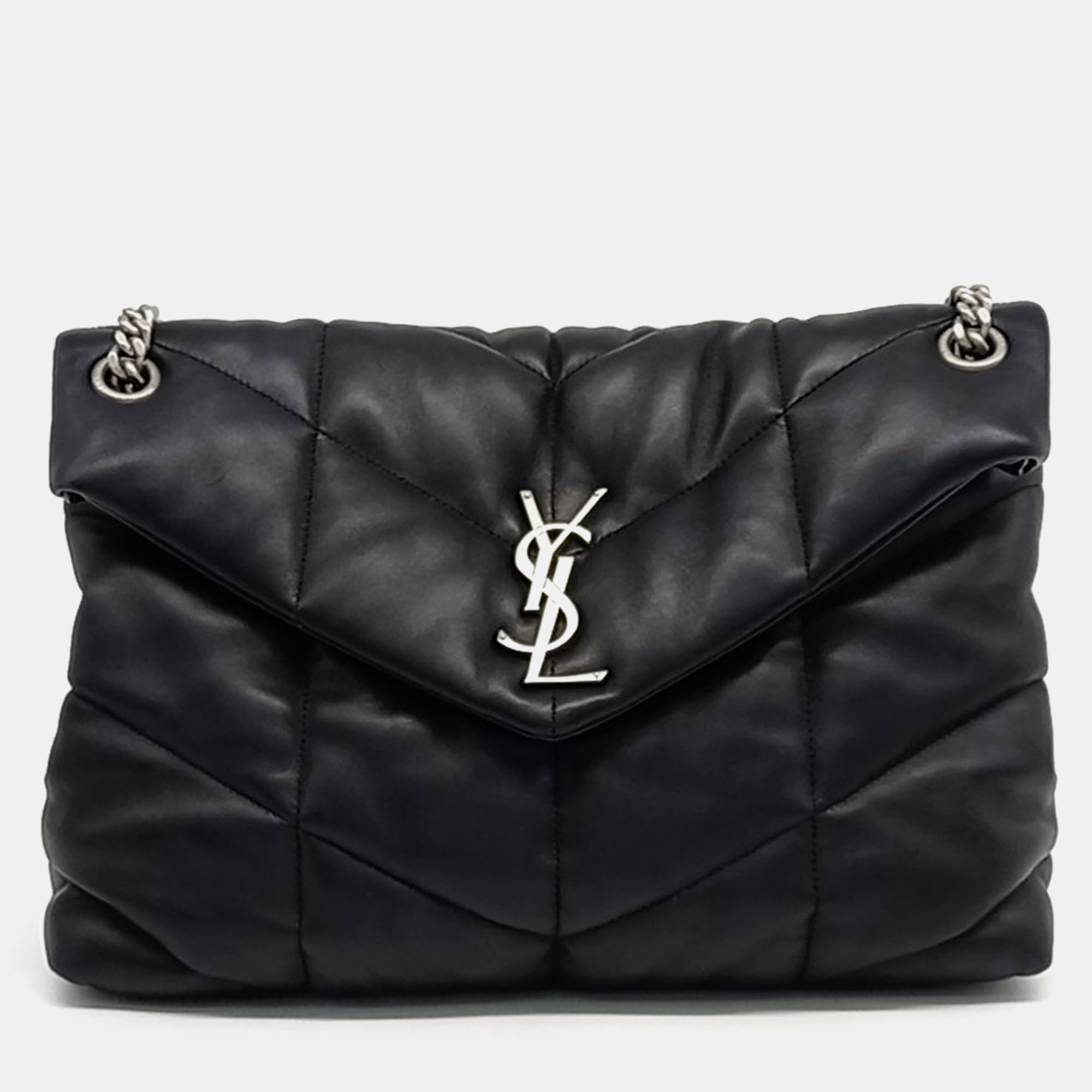 

Saint Laurent Paris Black Leather Lulu Puffer Medium Bag