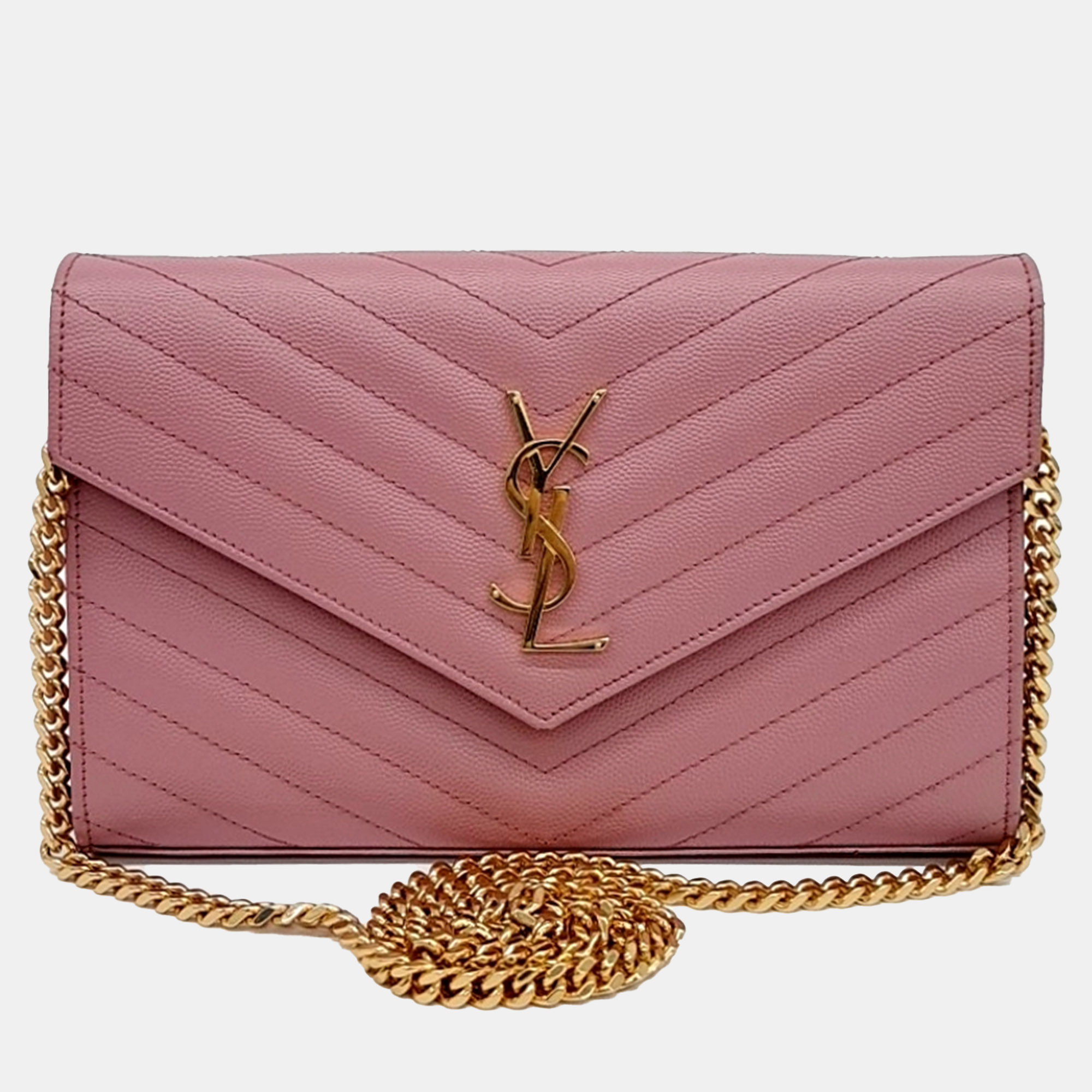 

Saint Laurent Paris Monogram Chain crossbody Bag, Pink