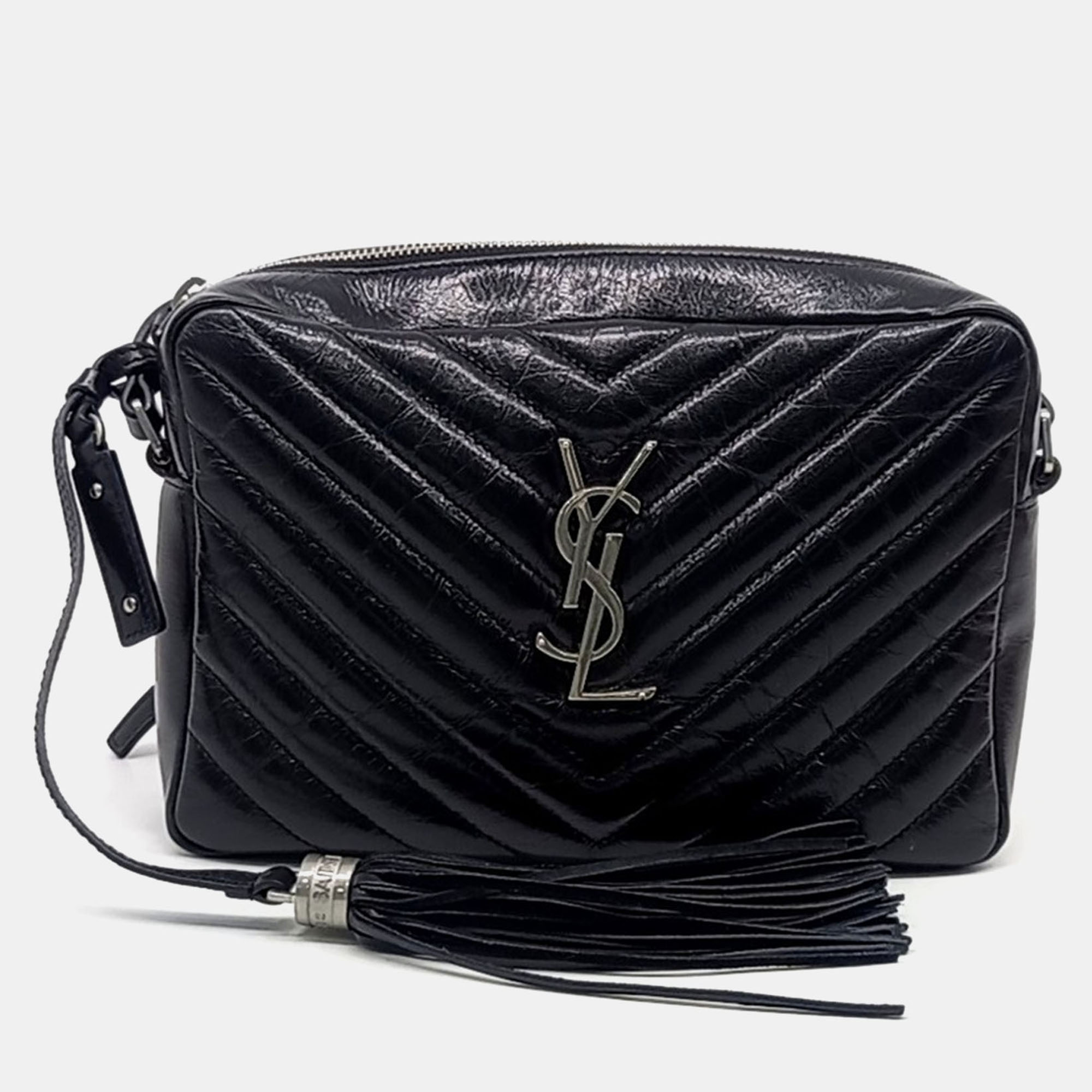 

Saint Laurent Paris Black Leather Roux Camera Bag