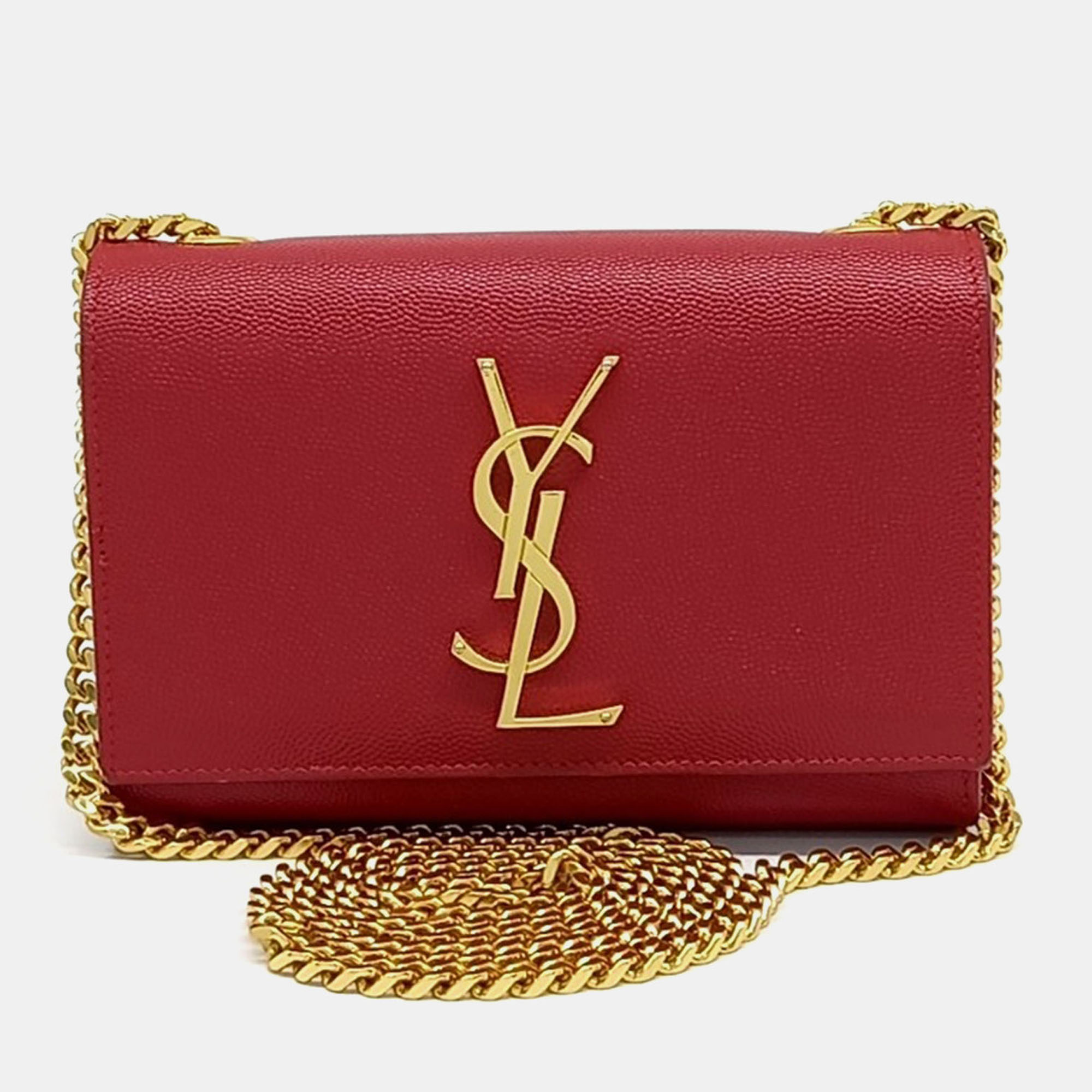 

Saint Laurent Paris Red Leather Monogram Mini Crossbody Bag