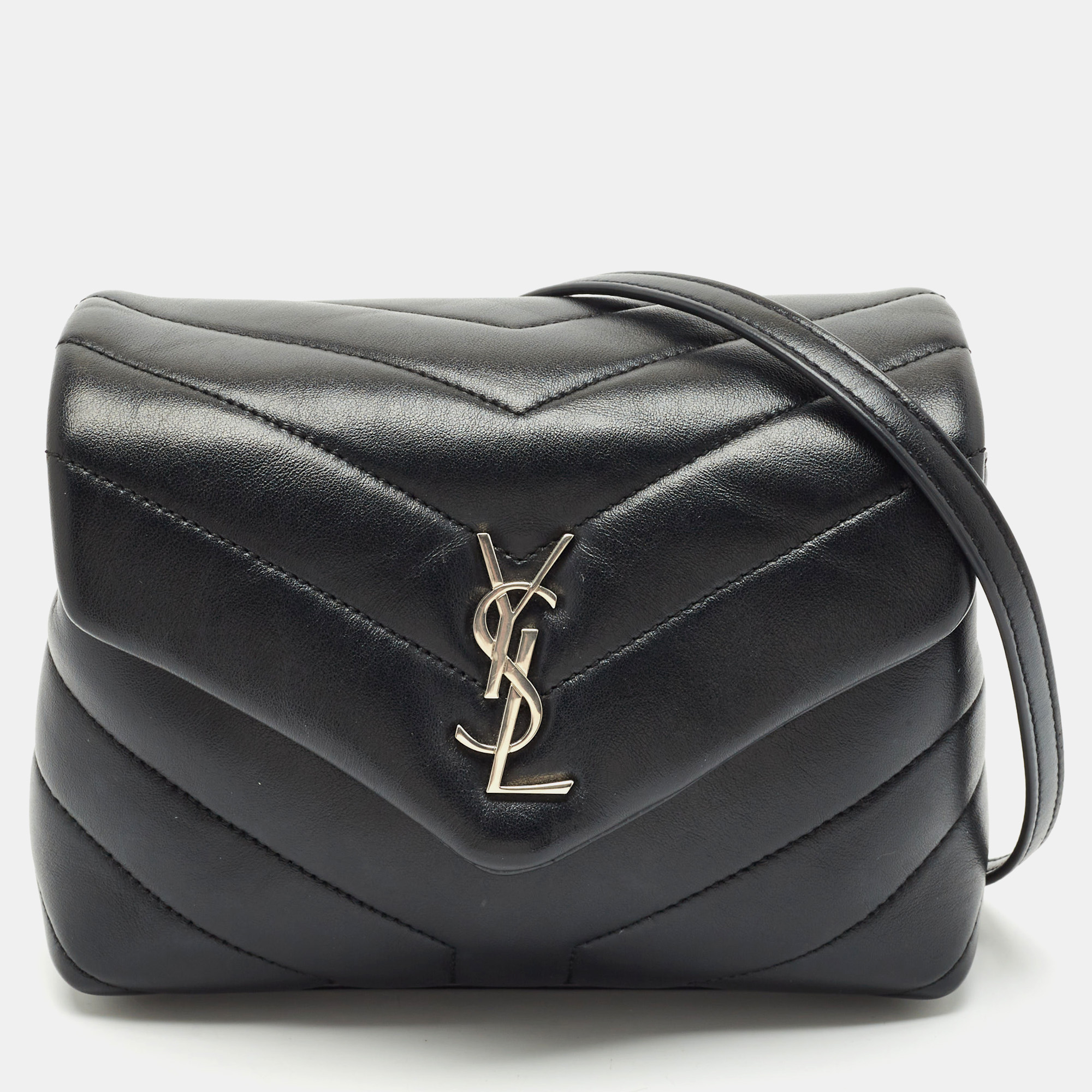 

Saint Laurent Black Matelassé Leather Toy Loulou Crossbody Bag
