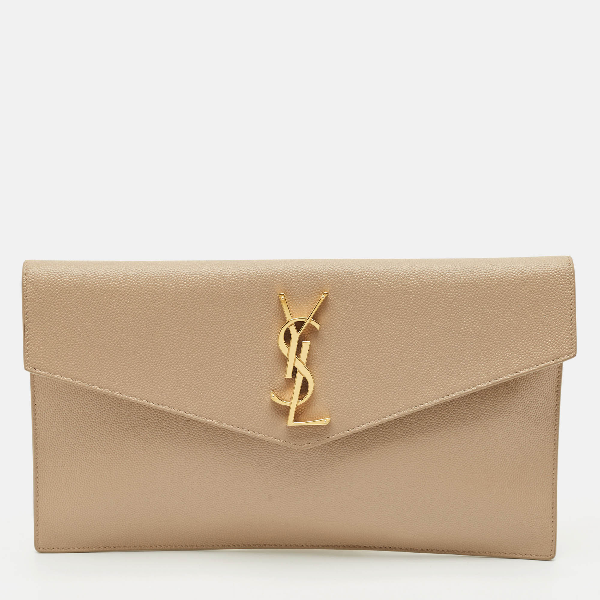 

Saint Laurent Beige Leather Uptown Pouch