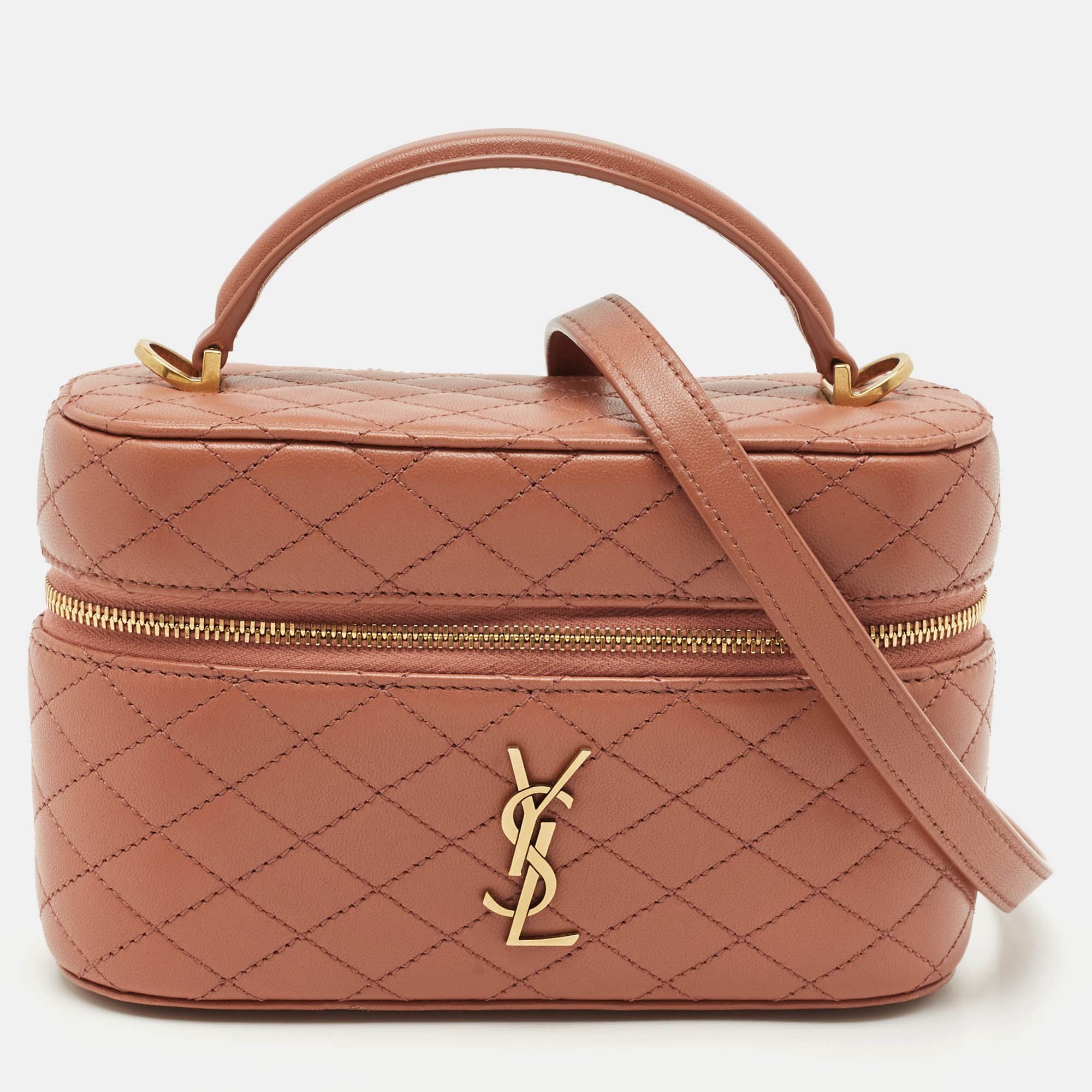 

Saint Laurent Barely Pink Quilted Leather Gaby Vanity Bag