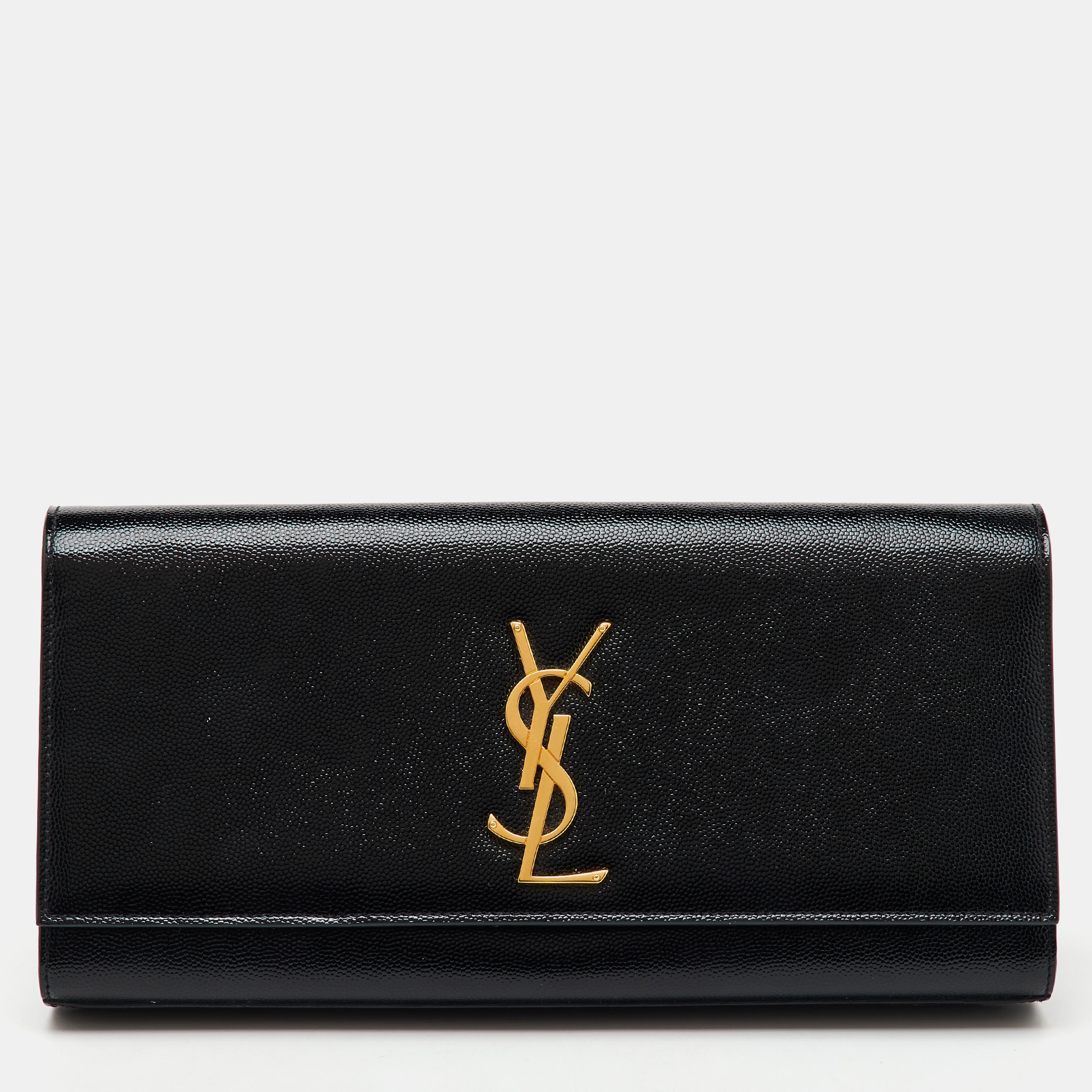 

Saint Laurent Black Patent Leather Kate Clutch