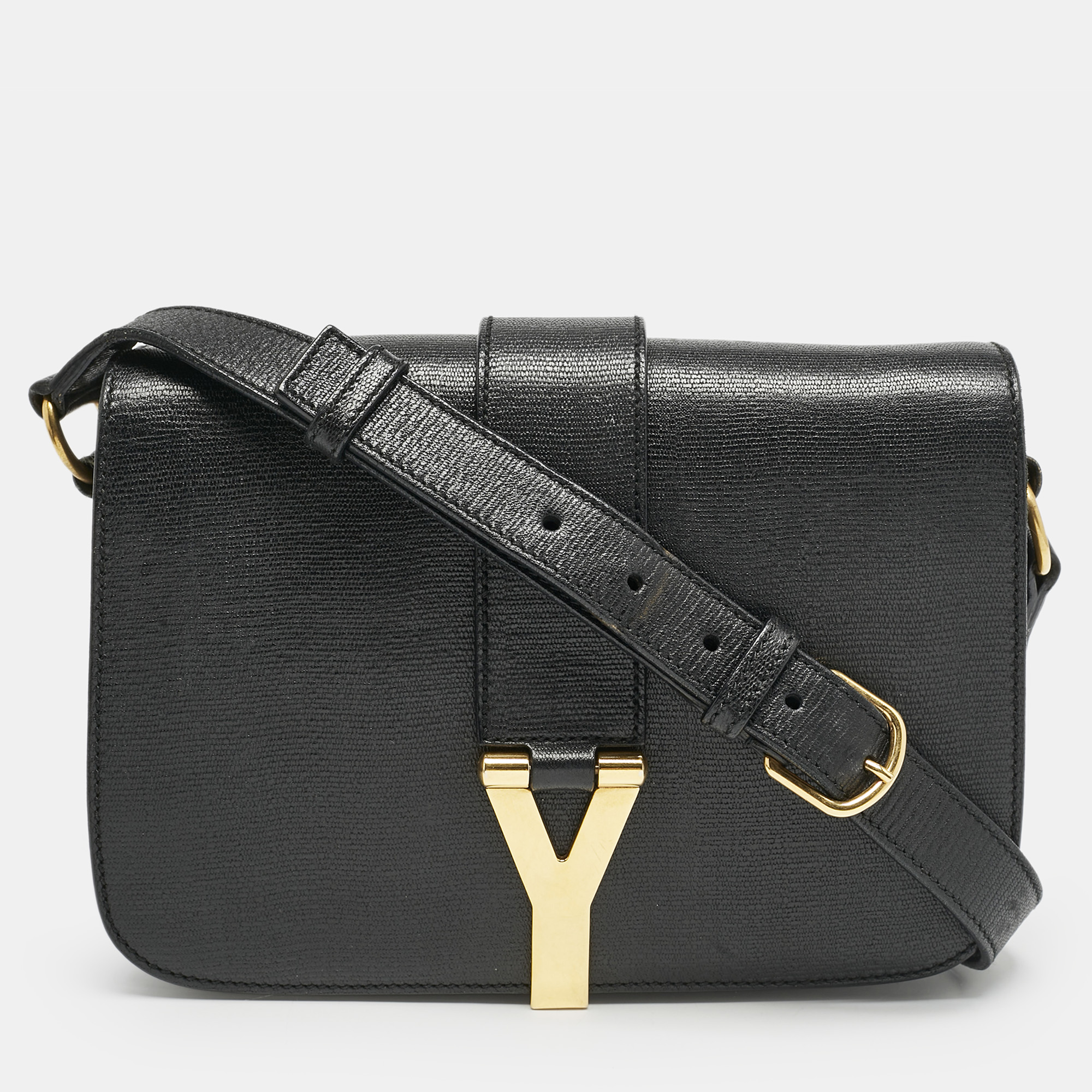 

Saint Laurent Black Leather Medium Chyc Flap Bag