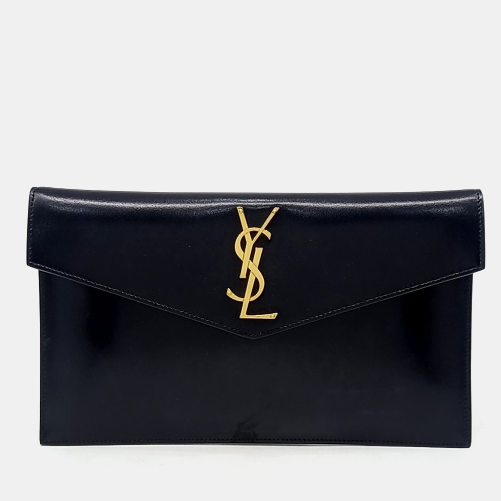 

Saint Laurent Paris Black Leather Uptown Clutch
