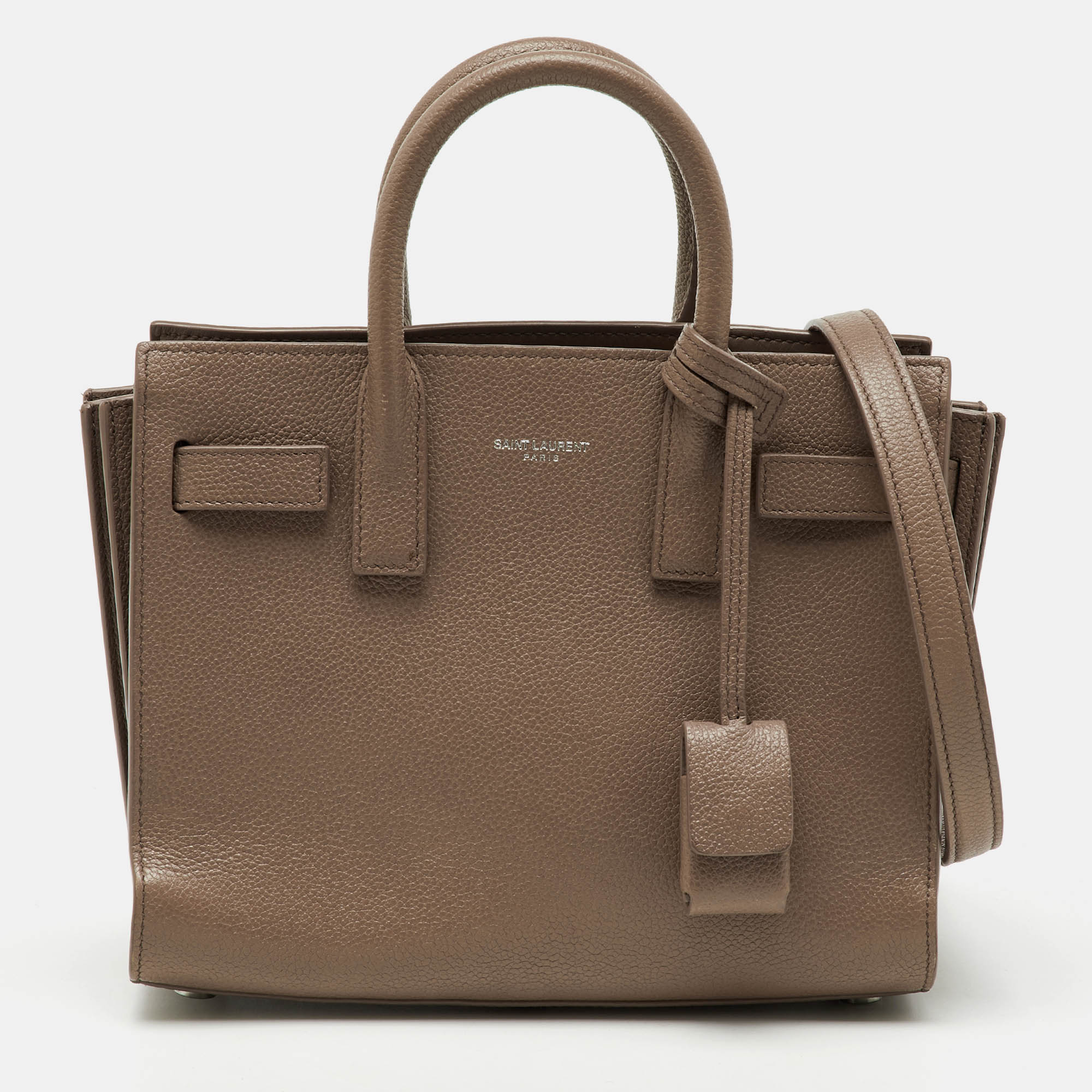 

Saint Laurent Dusty Pink Leather Nano Classic Sac De Jour Tote