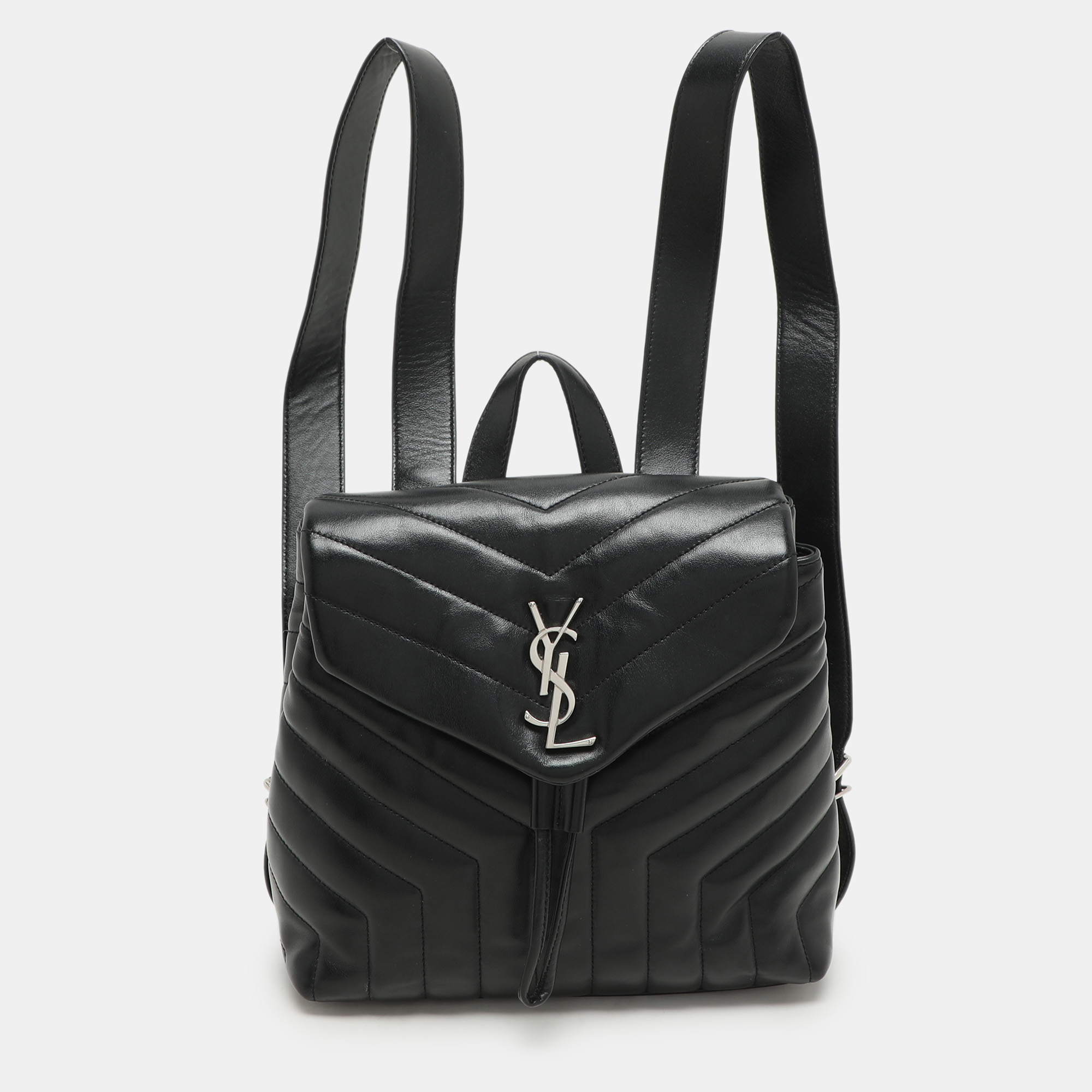 

Saint Laurent Black Y Quilted Leather Loulou Backpack